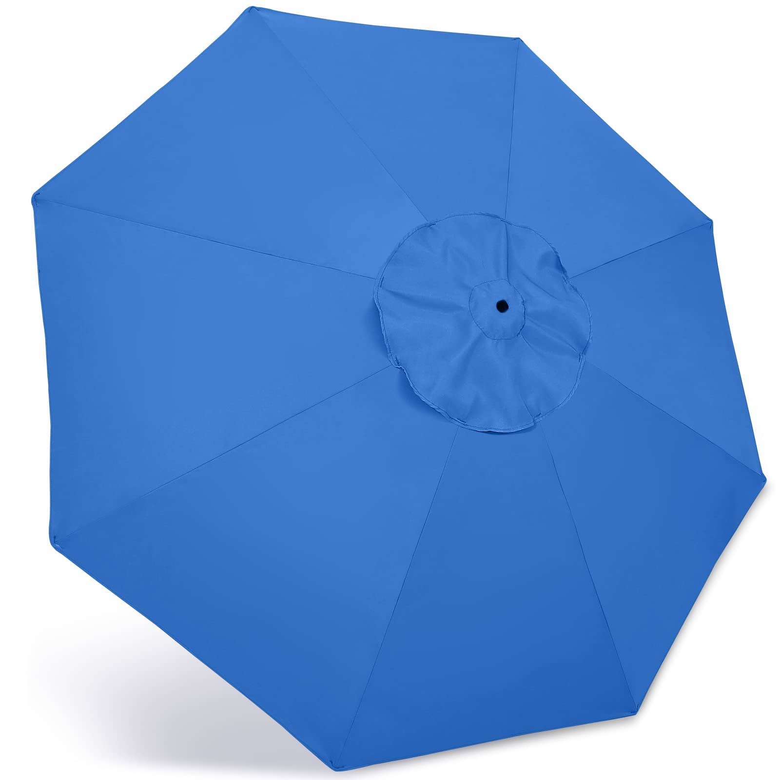 ABCCANOPY 9ft Outdoor Umbrella Replacement Top Suit 8 Ribs (Sky Blue)
