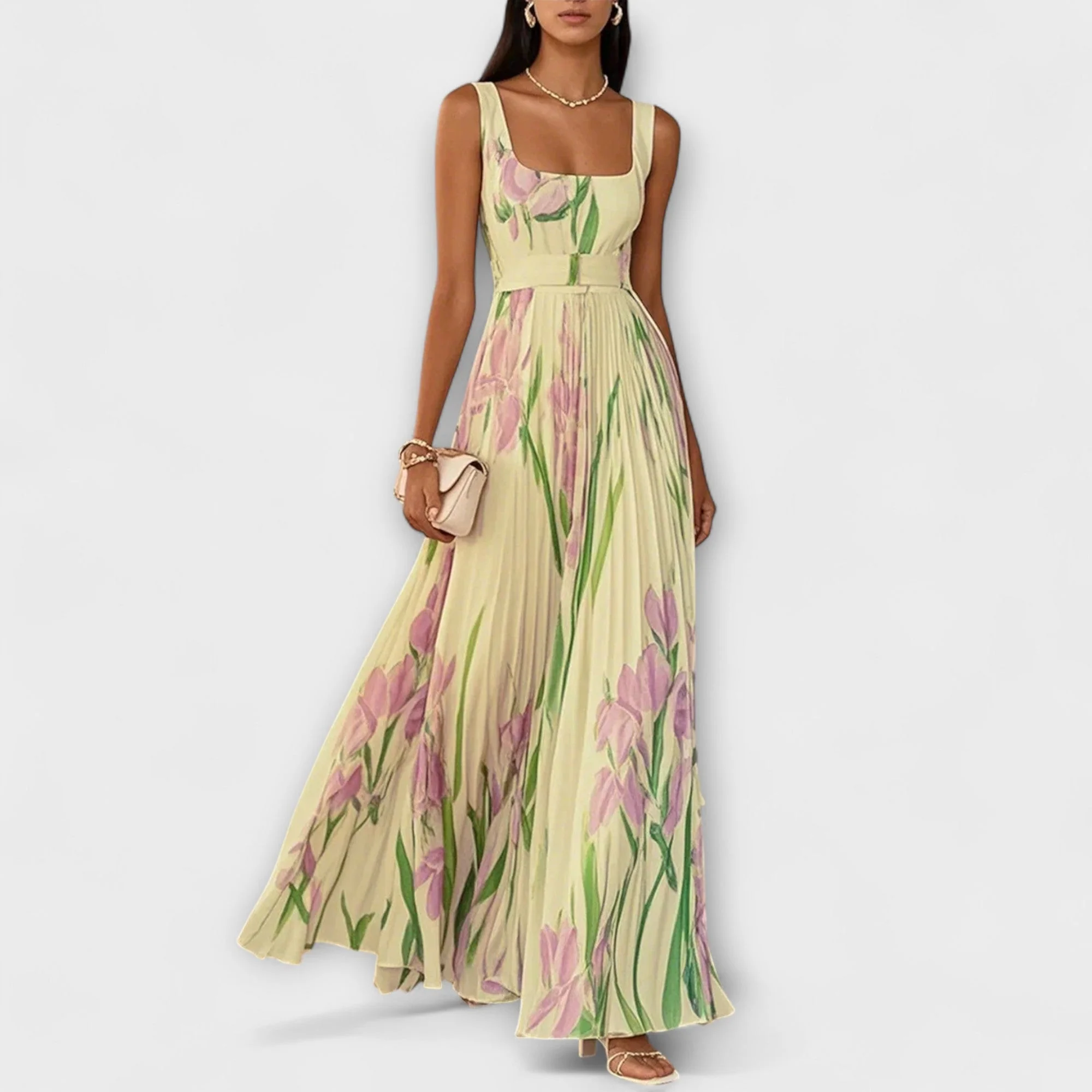 Robe longue fluide en chiffon