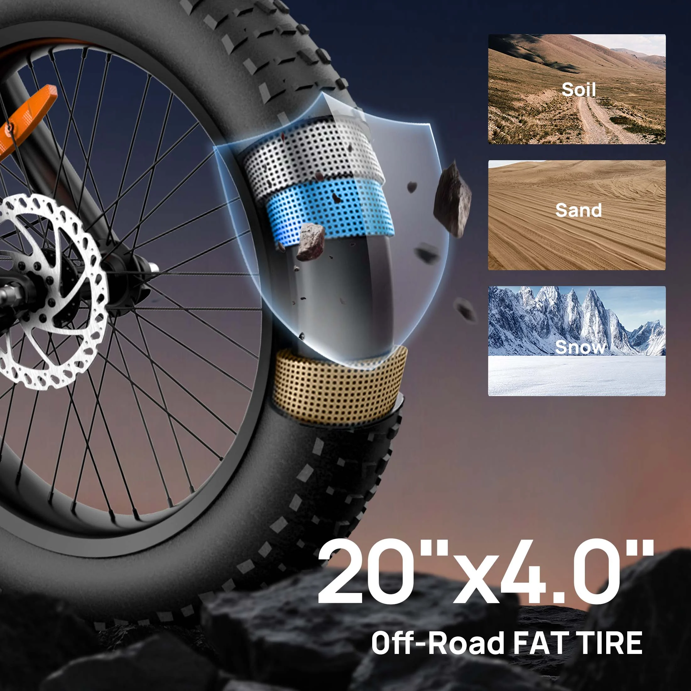 1500W Electric Bike for Adults,20"4.0 Fat Tire Ebike,48V 15.6Ah Removable Battery,7-Speed E-Mountain Bikes,All-Terrain Off-Road Electric Bicycle,UL2849 Certified(Black)(BLACK/standard) - Image 10