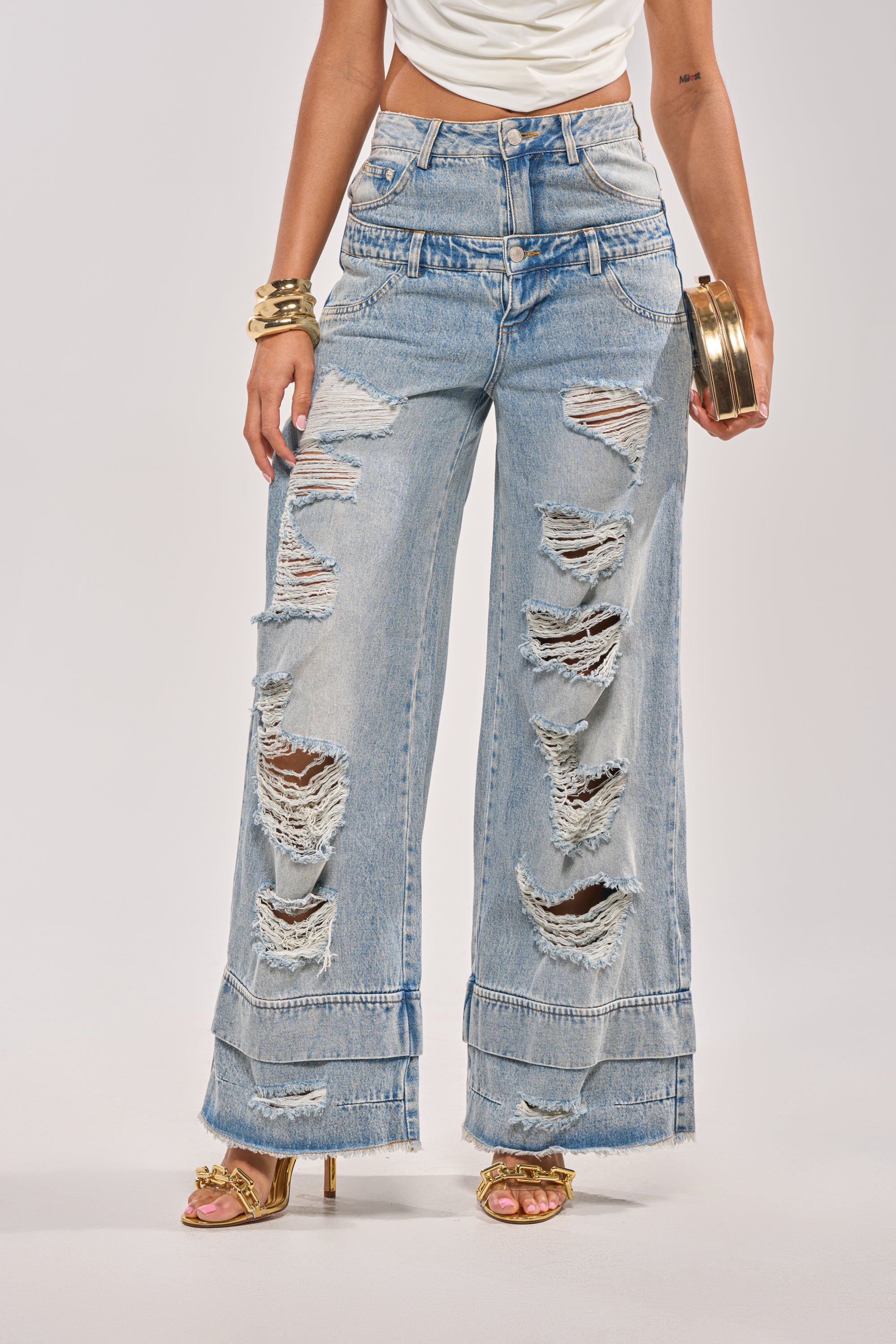 GO GET SOME DOUBLE WAISTED DENIM - Akira Store