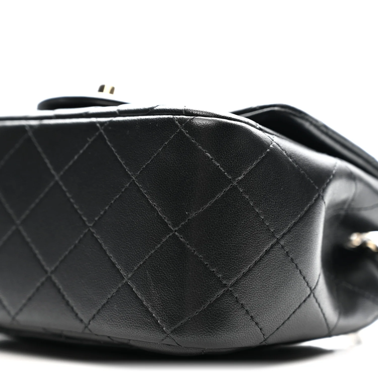 Lambskin Quilted Mini Square Flap Black