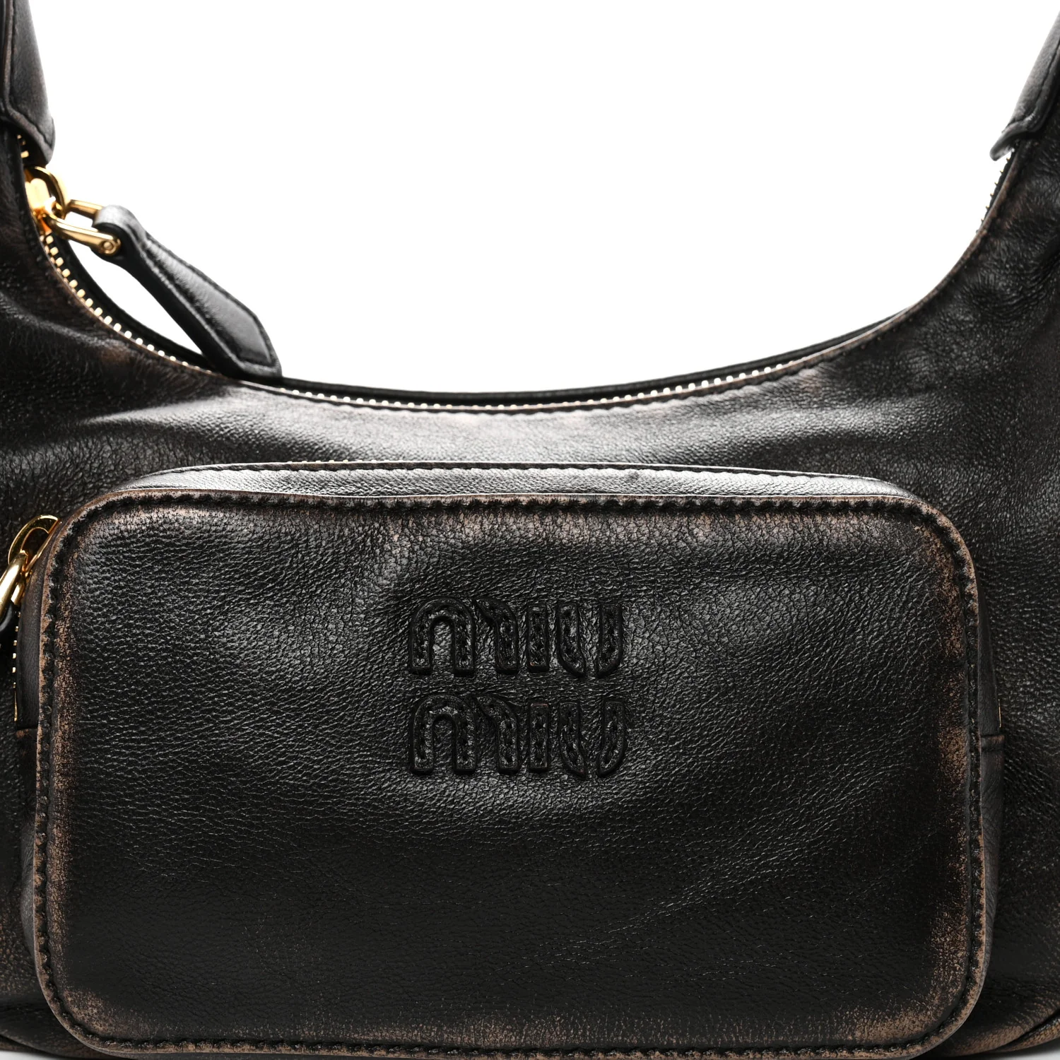 Distressed Nappa Pocket Bag Sand Coffee