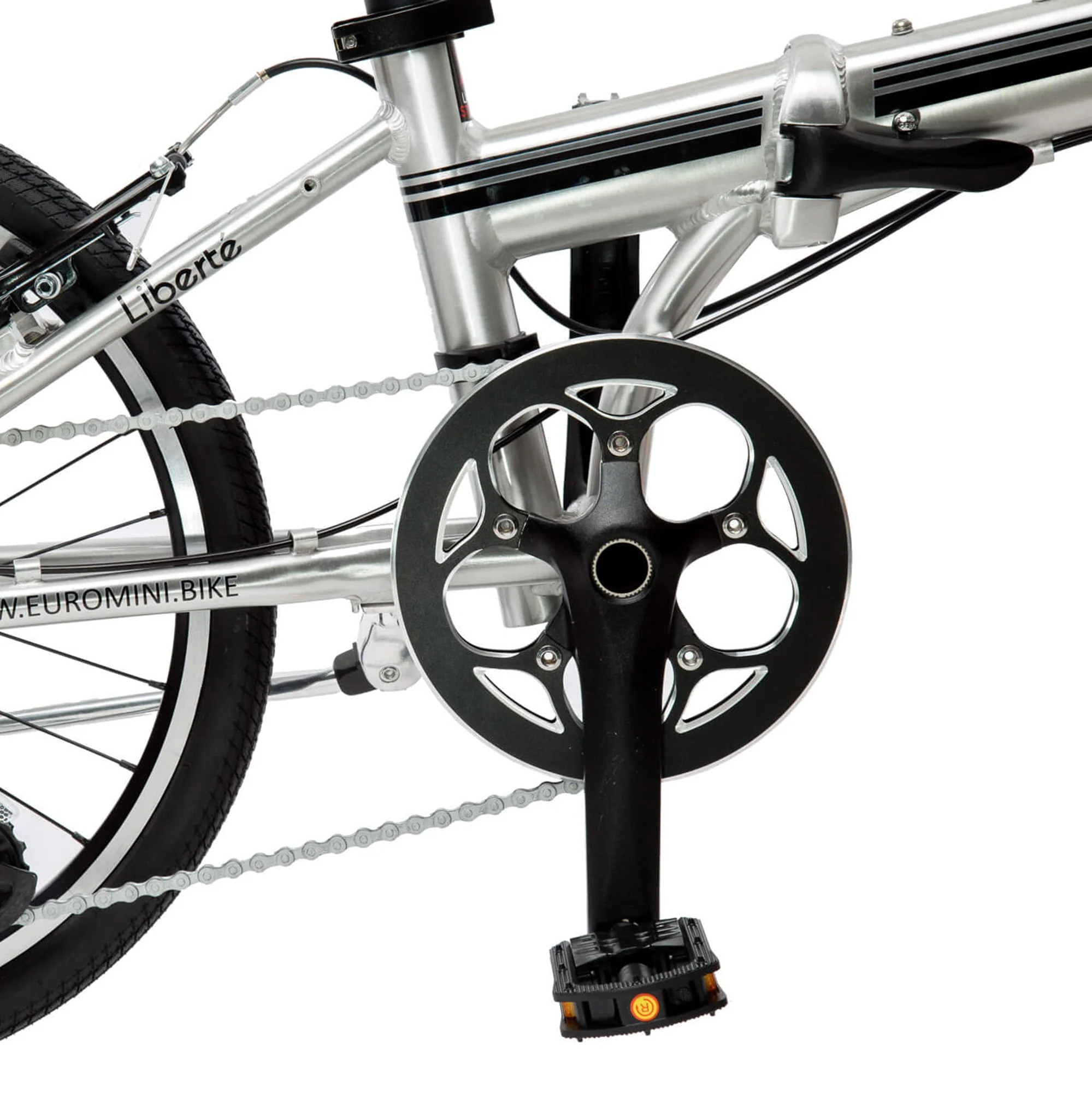 Liberte 8-Speed 20" Wheel, Aluminum Folding Road Bicycle for All Genders, Silver and Black - Image 4