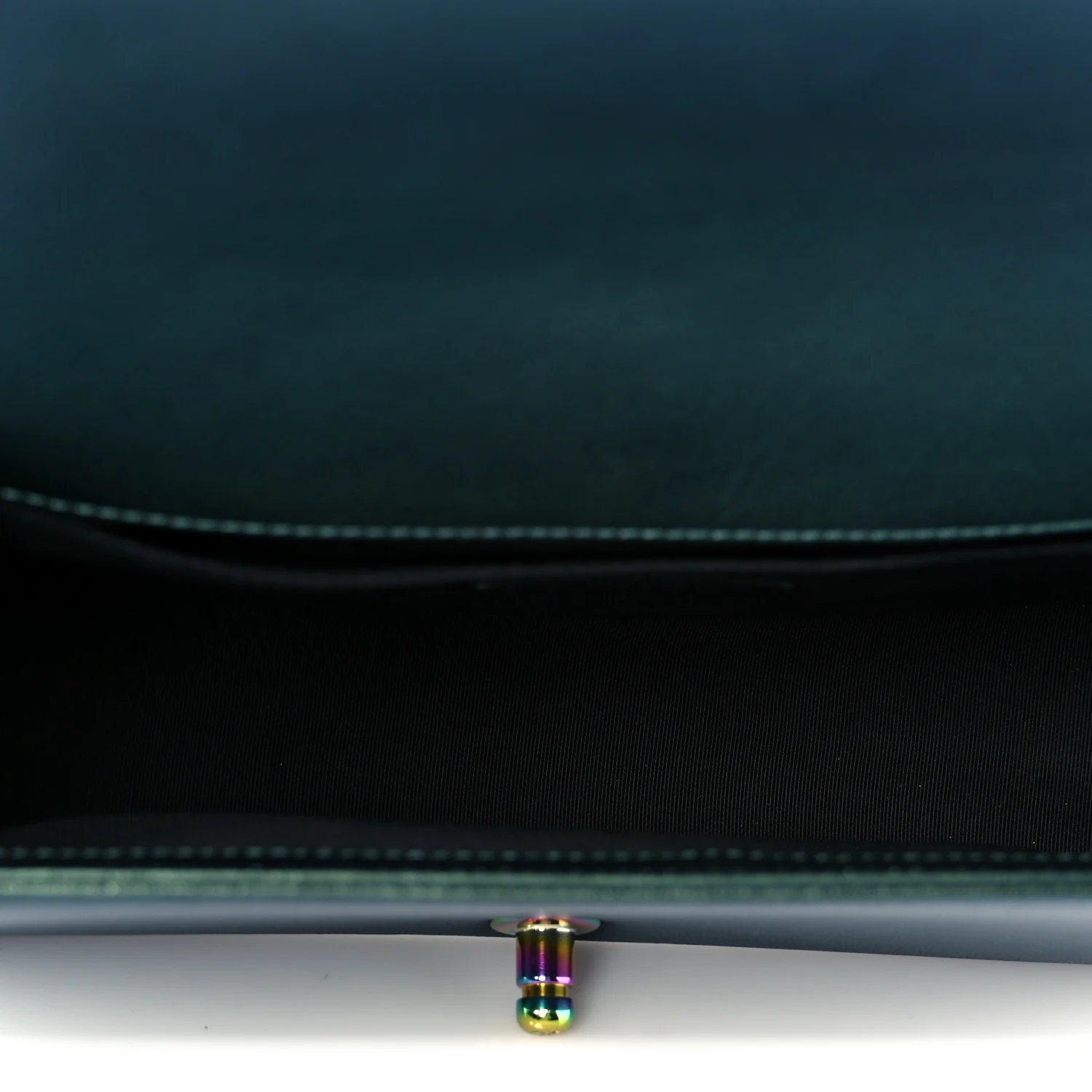 Iridescent Goatskin Quilted Medium Boy Flap Green