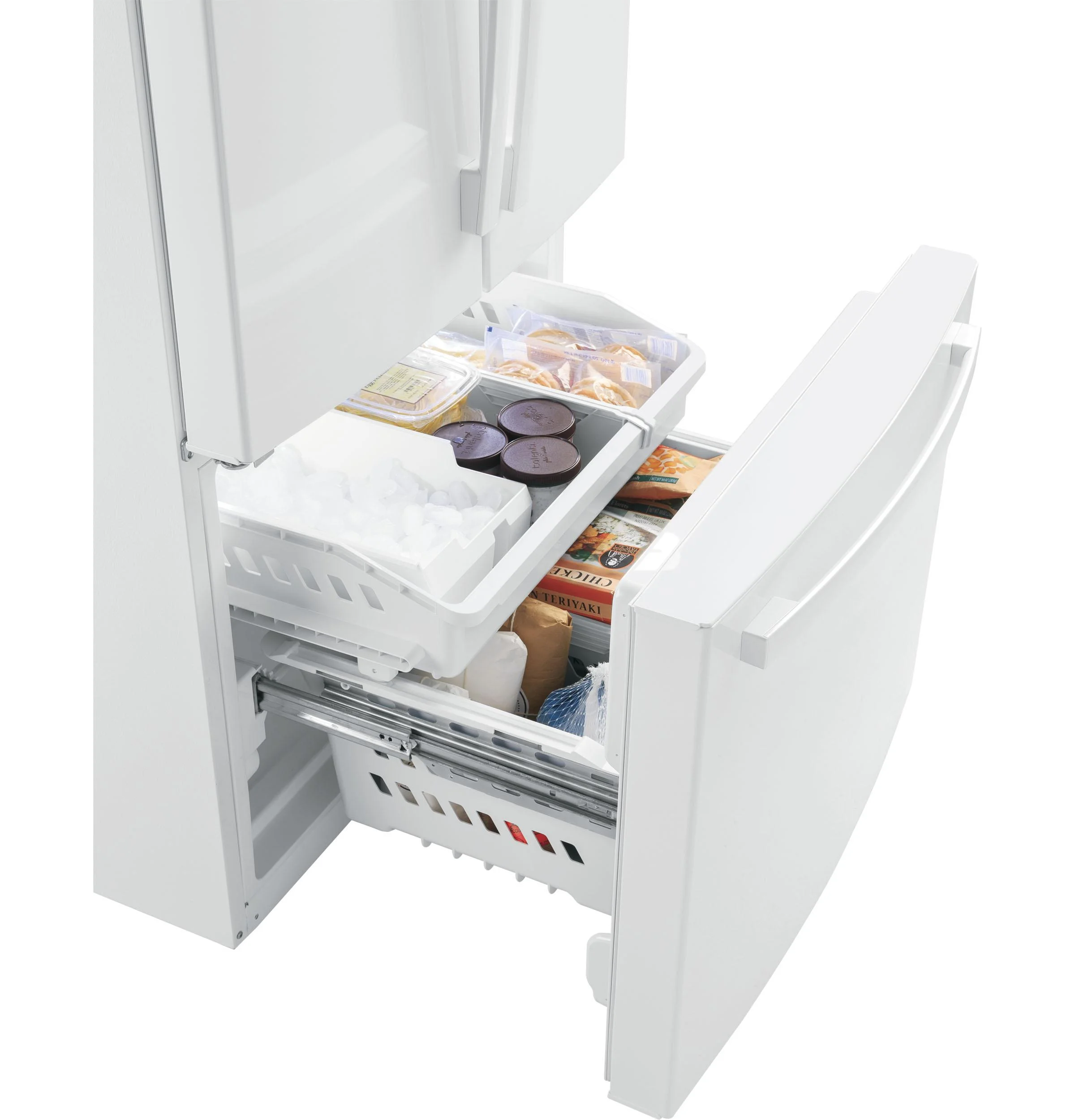 GNE25JGKWW french door freestanding refrigerator - Image 4