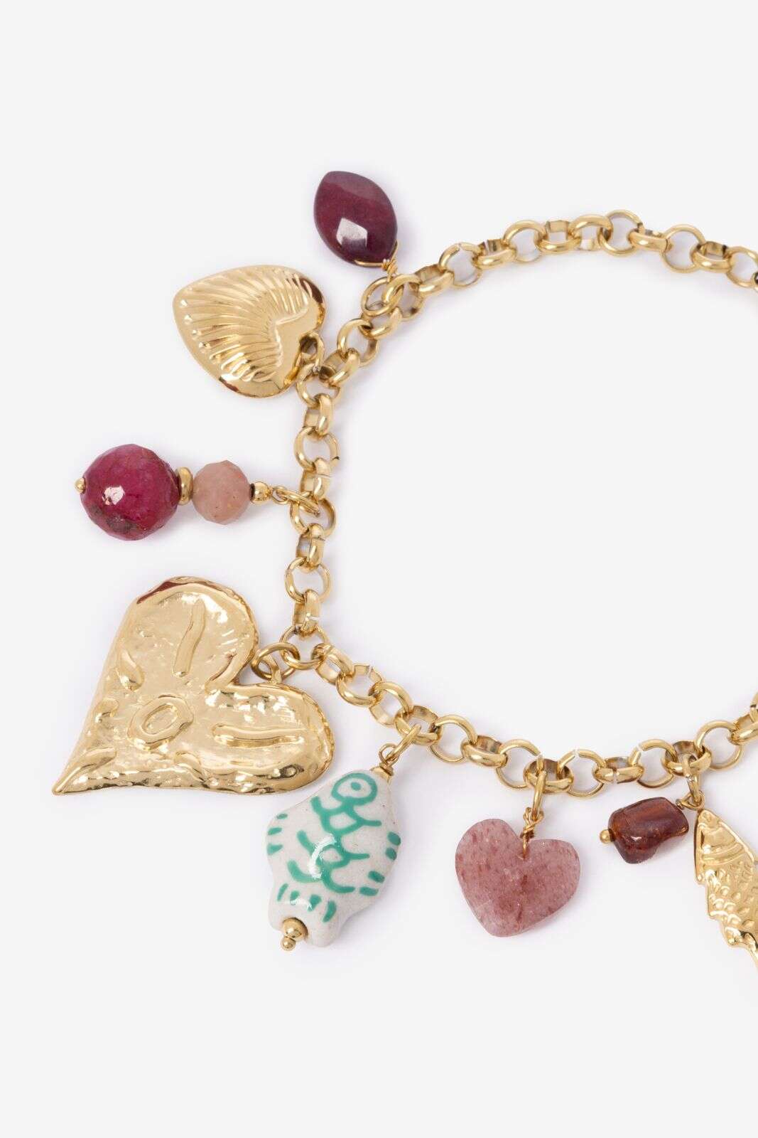 Gold plated armband met bedels