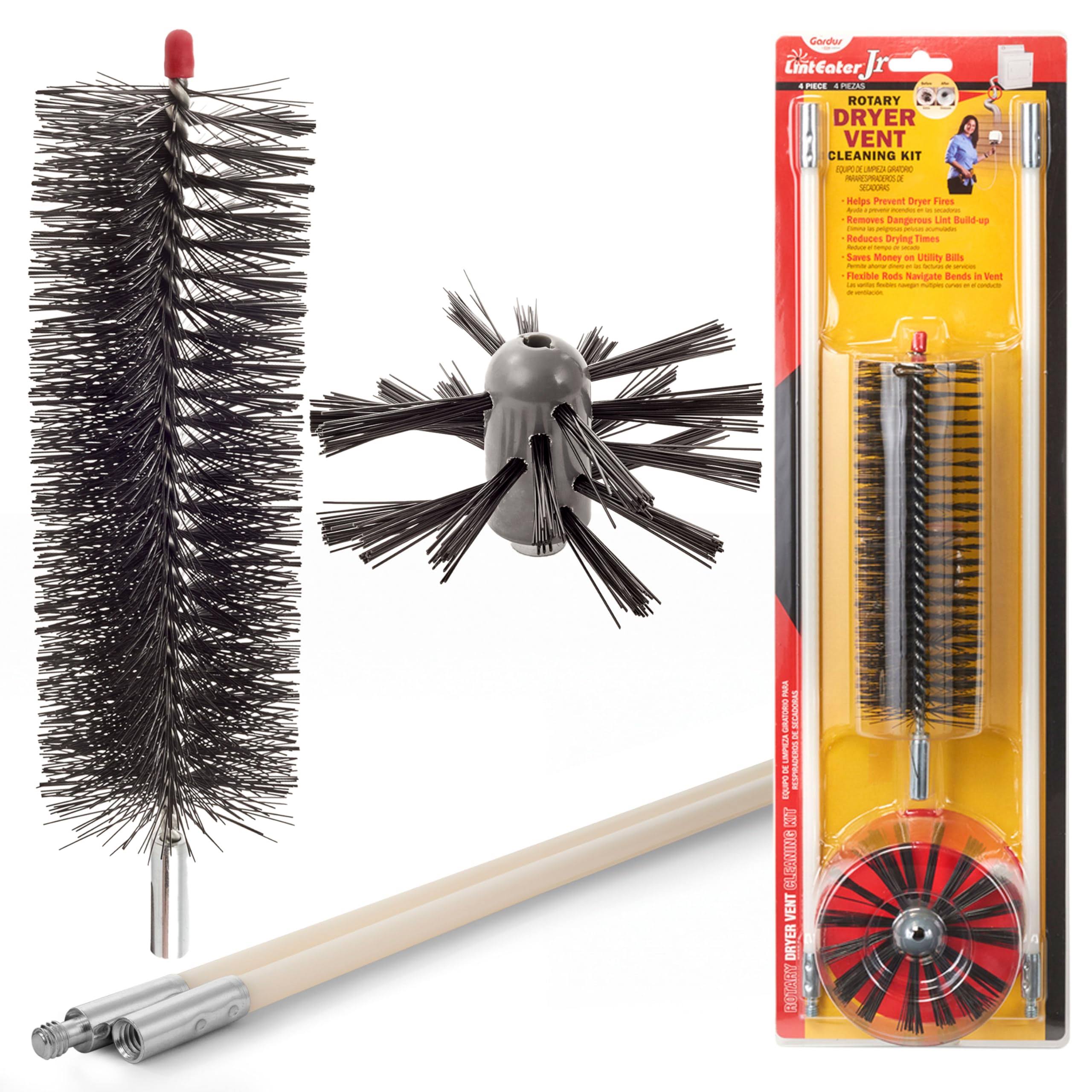 HY-C Dryer Cleaner Vent Kit - Gardus RJR601 LintEater Junior Rotary Dryer Vent Cleaning Kit, Dryer Vent Cleaning System, Dryer Brush Vent Cleaner