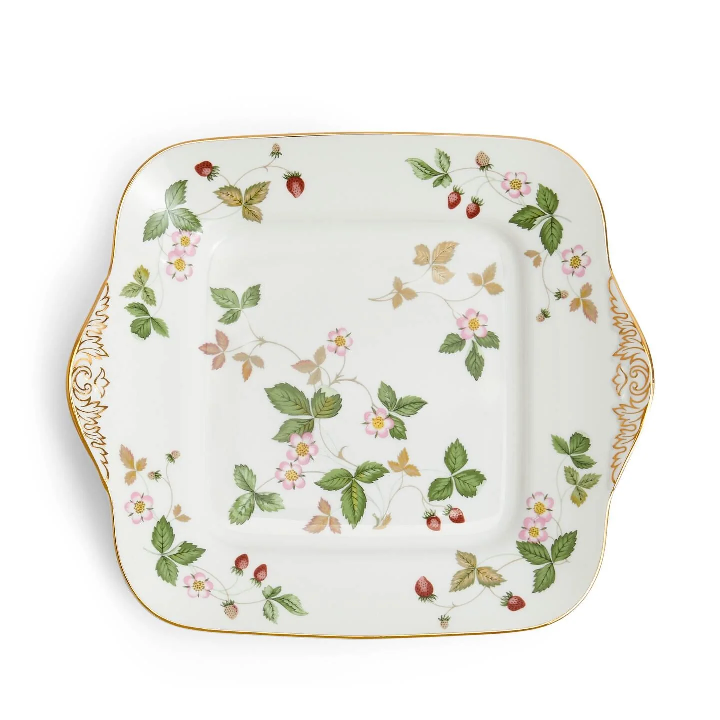 Wild Strawberry Gold Square Plate