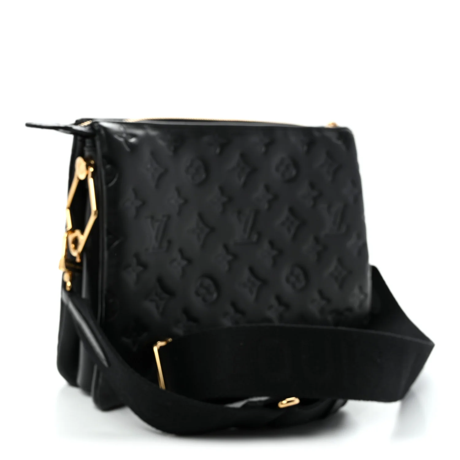 Lambskin Embossed Monogram Coussin PM Black