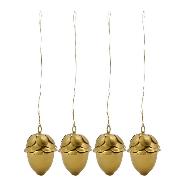 Acorn julepynt 4 stk gull