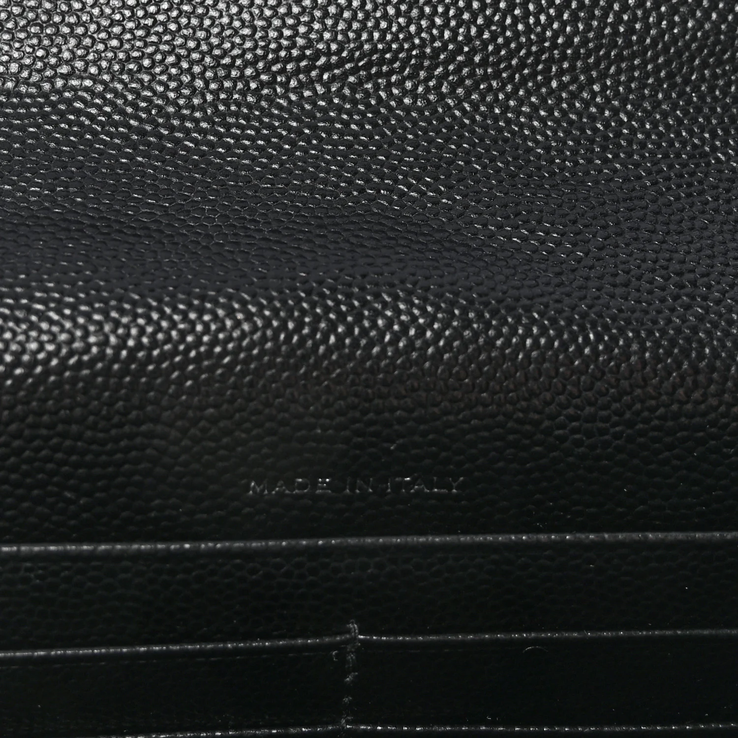 Grain De Poudre Matelasse Chevron Monogram Envelope Chain Wallet Black