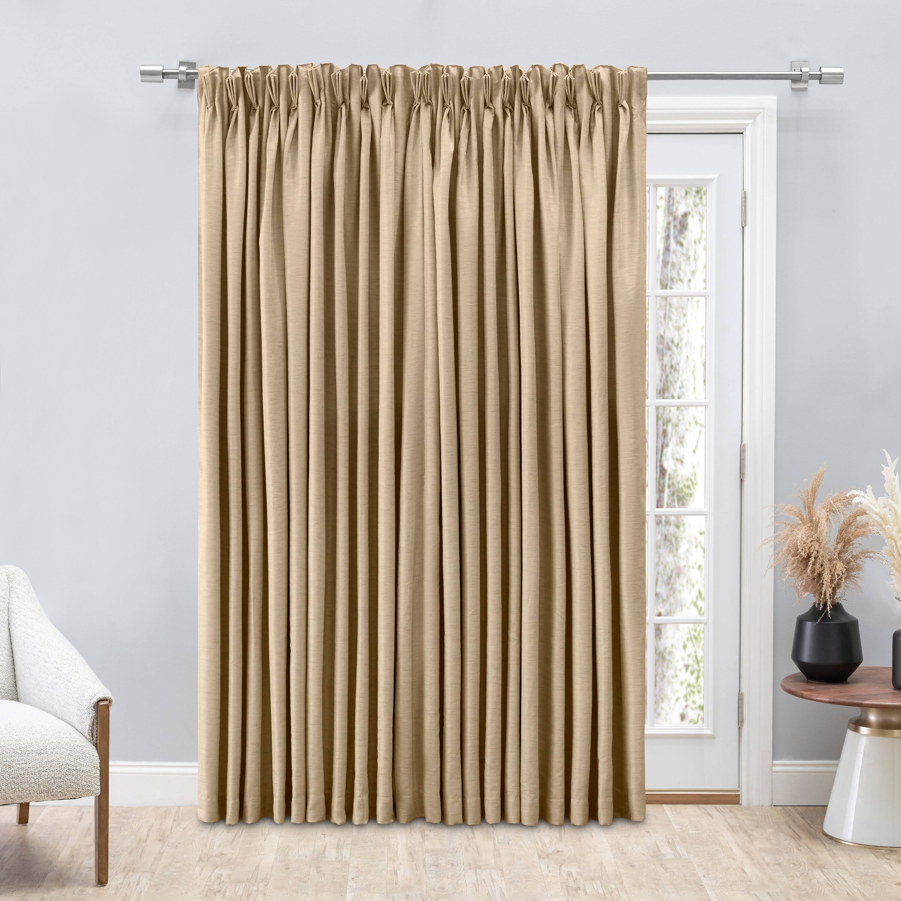 Ricardo Grasscloth 2/Way Pinch Pleated w/Back Tabs Patio Panel 100x84 Linen