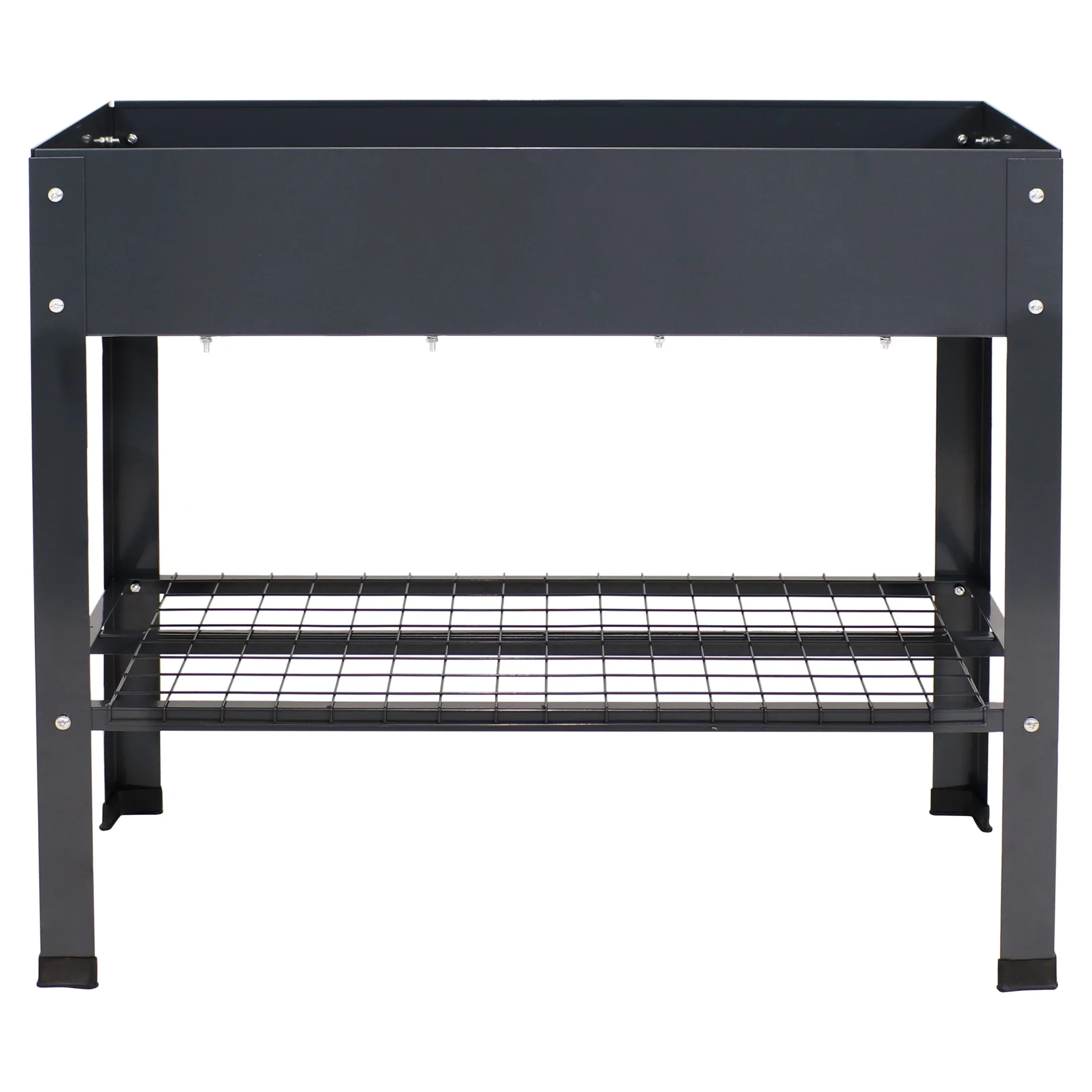 Sunnydaze 35.75 x 16 x 31.75 Black Galvanized Steel Raised Garden Bed, Set of 2