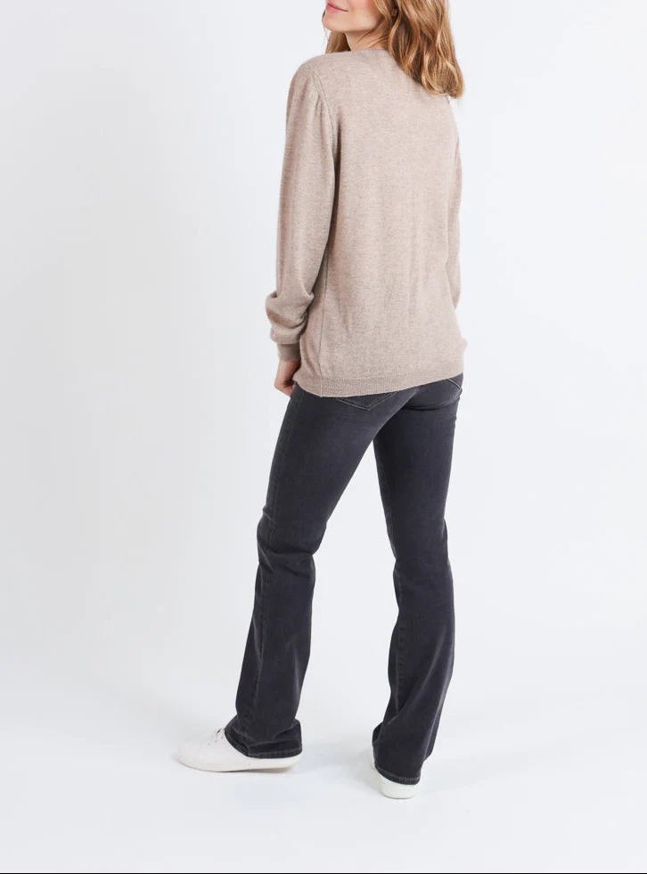Cardigan femme en cachemire beige taupe