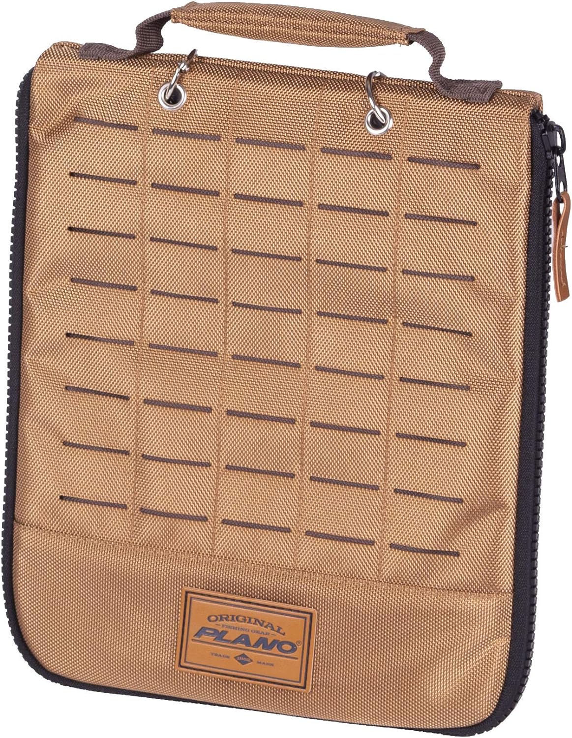 Premium Tackle Storage with No Slip Base and Included stows, Khaki with Brown and Black Trim