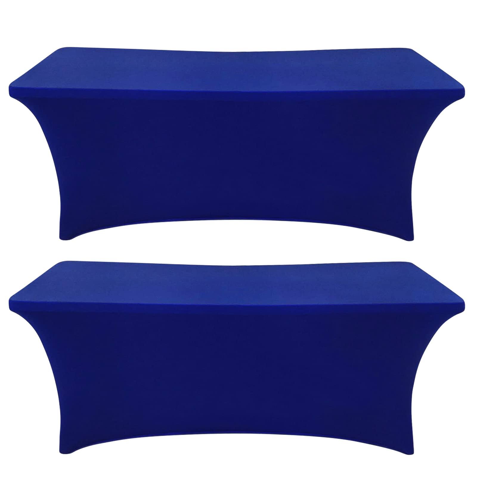 SEPARO Spandex Table Cover Fitted Rectangular Tablecloth Stretchable Fabric Lycra Tablecloth 6 ft Wrinkle-Free for Party DJ Tradeshows Banquet