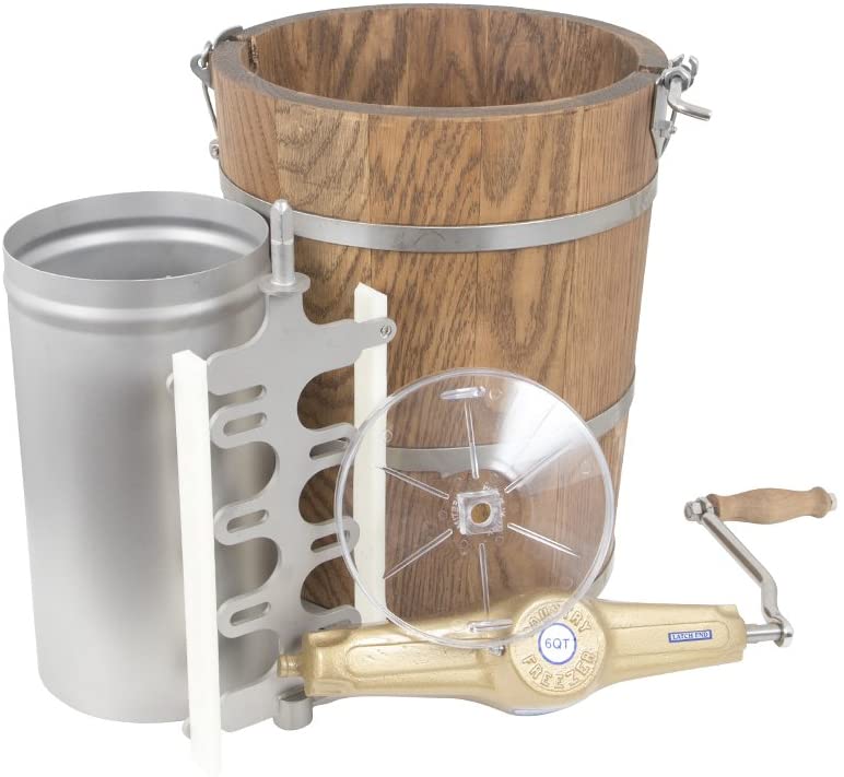 Sorbetière 6 pintes – Cuvette en bois classique – Manivelle