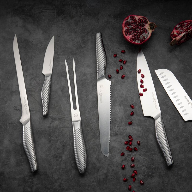 Brødkniv 33,5 cm børstet stål