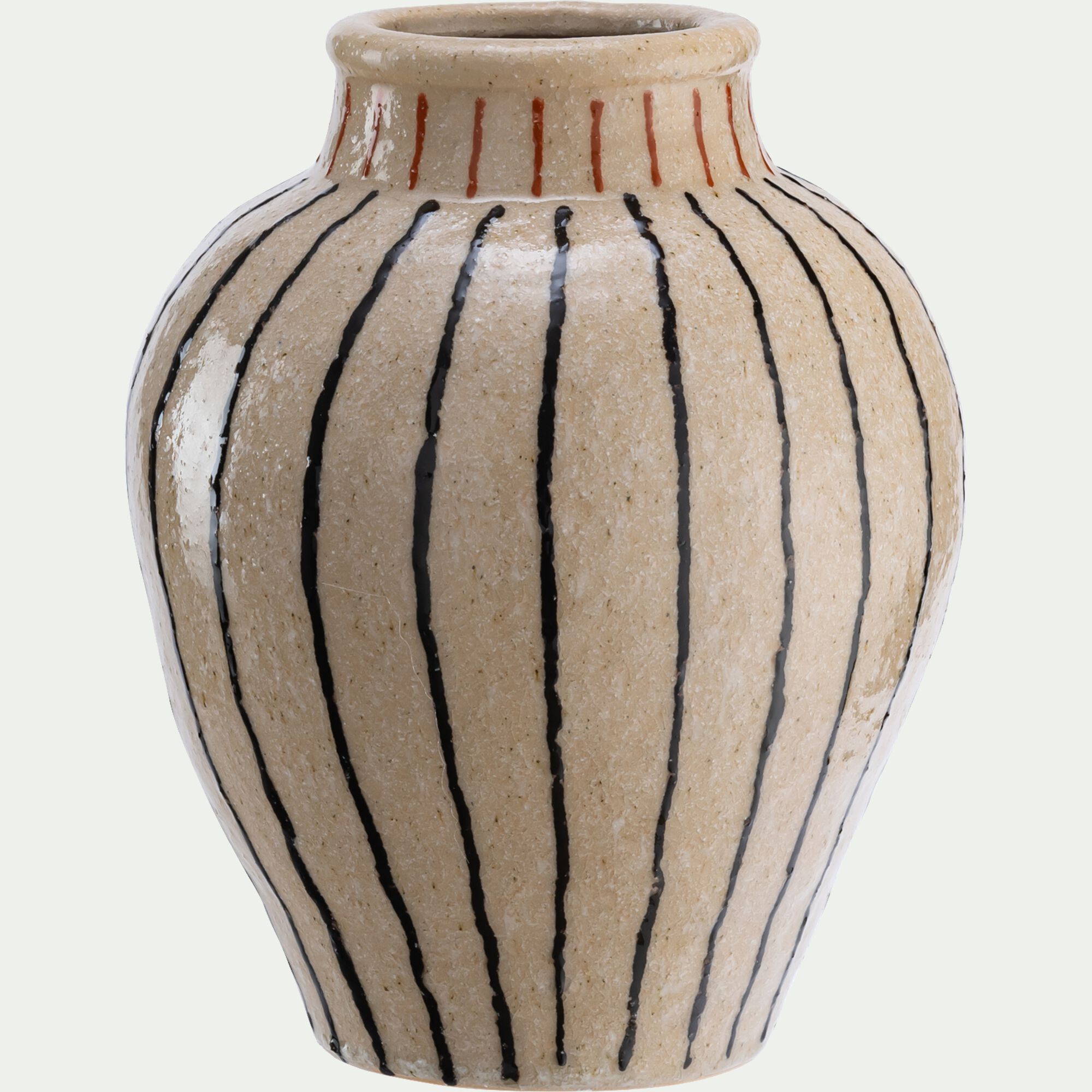 LOVROU - Vase classique en grès H26cm - beige