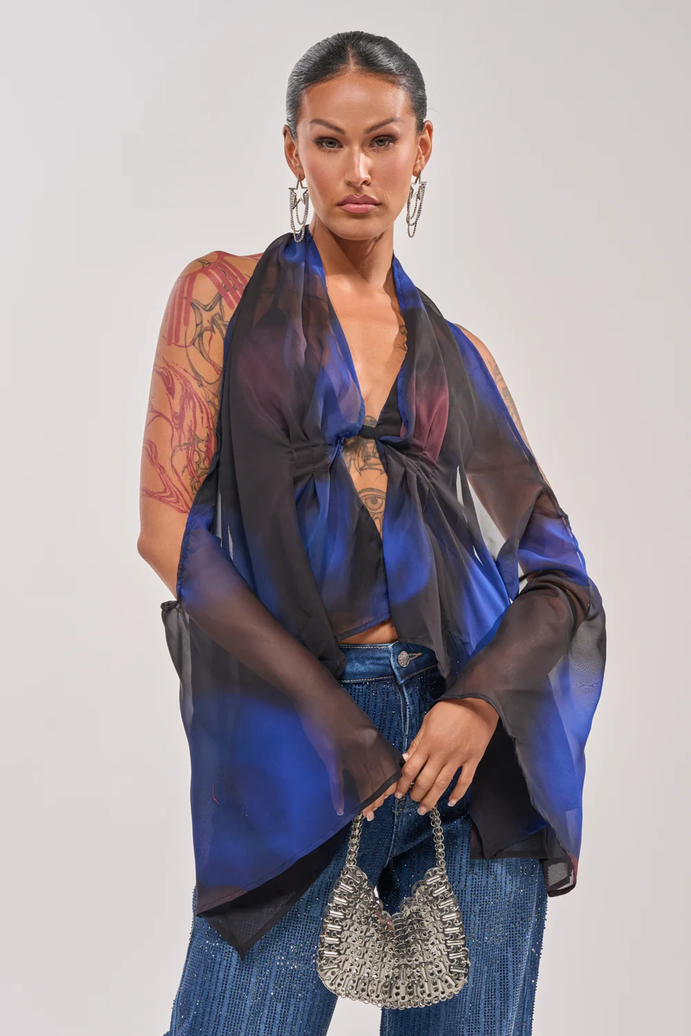 FLY AWAY TIE FRONT BLOUSE - Akira Store