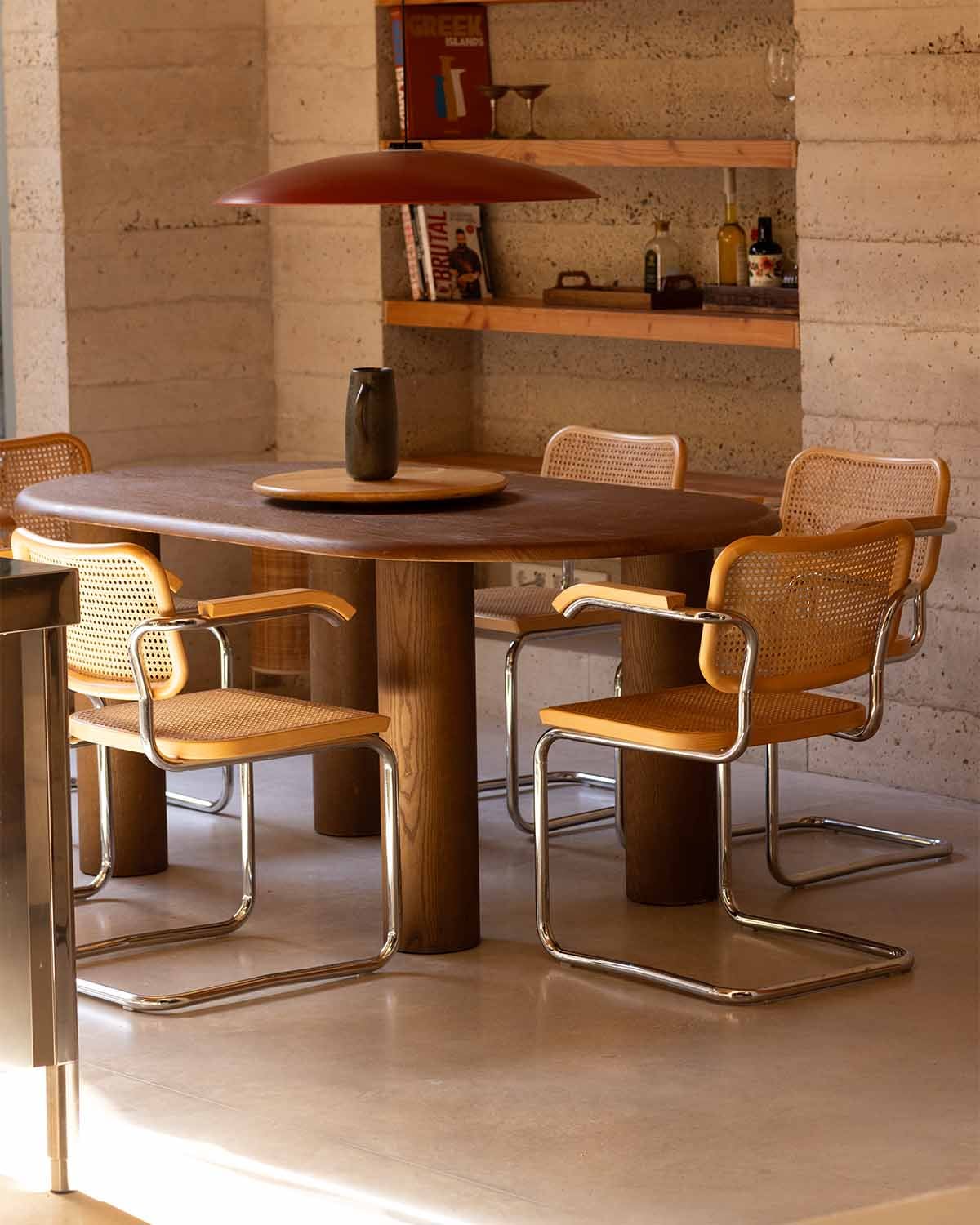 Alhie - Mesa de Comedor Ovalada de Madera (180x100 cm) Alhie