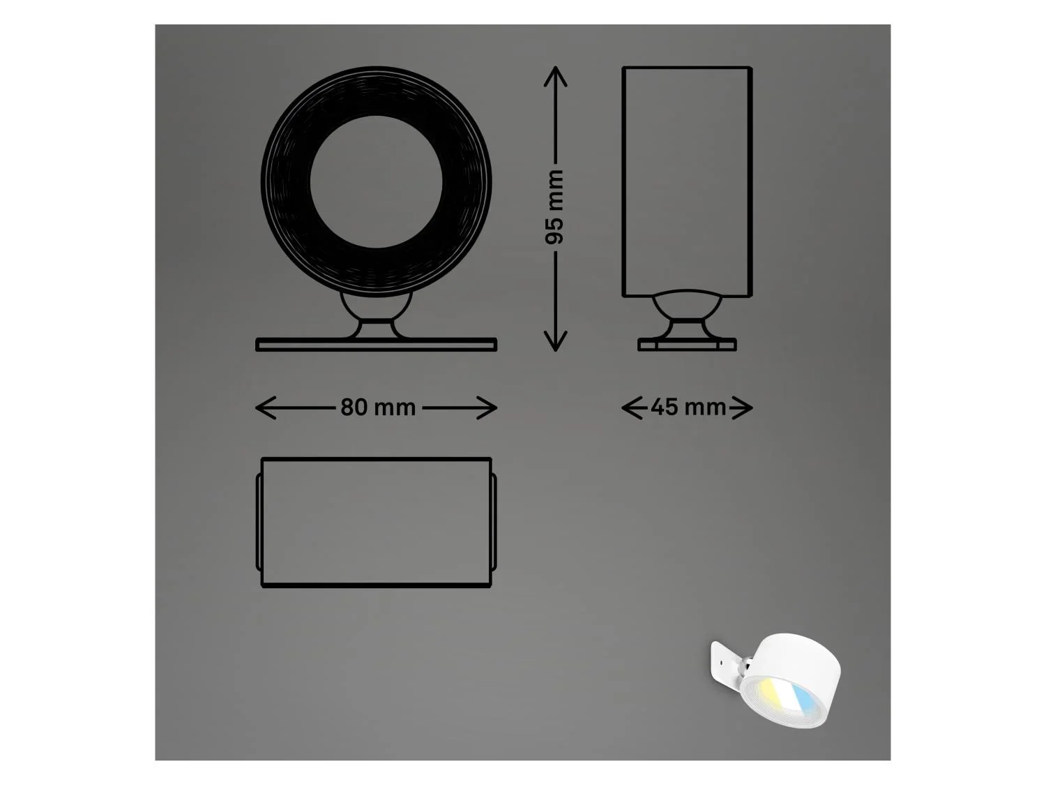 Briloner Lot de 2 appliques murales sans fil