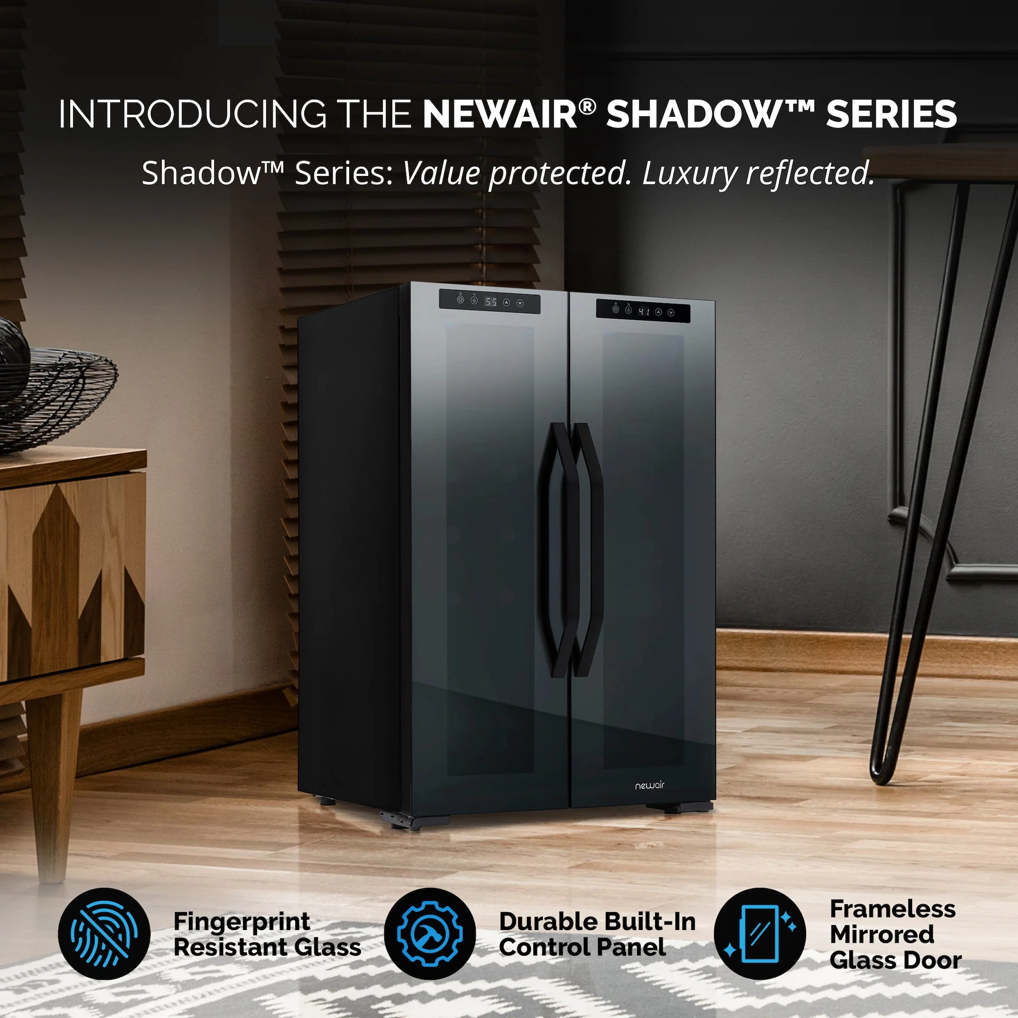 Newair 39-Can, 12-Bottle Freestanding Dual Zone Beverage Fridge -20