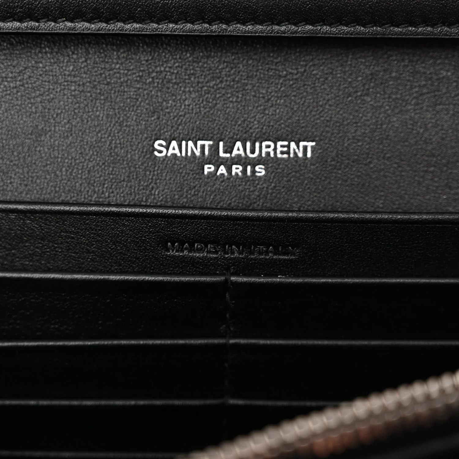 Glazed Calfskin Cassandre Wallet On Chain WOC Black