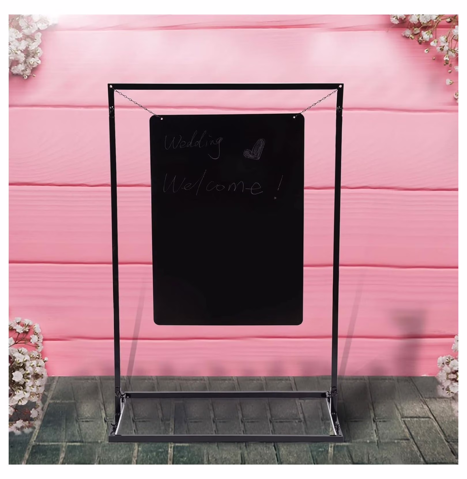 43 Arch Wedding Welcome Sign Backdrop Stand with Bases for Ceremony, Party Photo Booth Decor Frame Event Garden Arch Abor Photography Background Display Rack Balloon Flower Decor