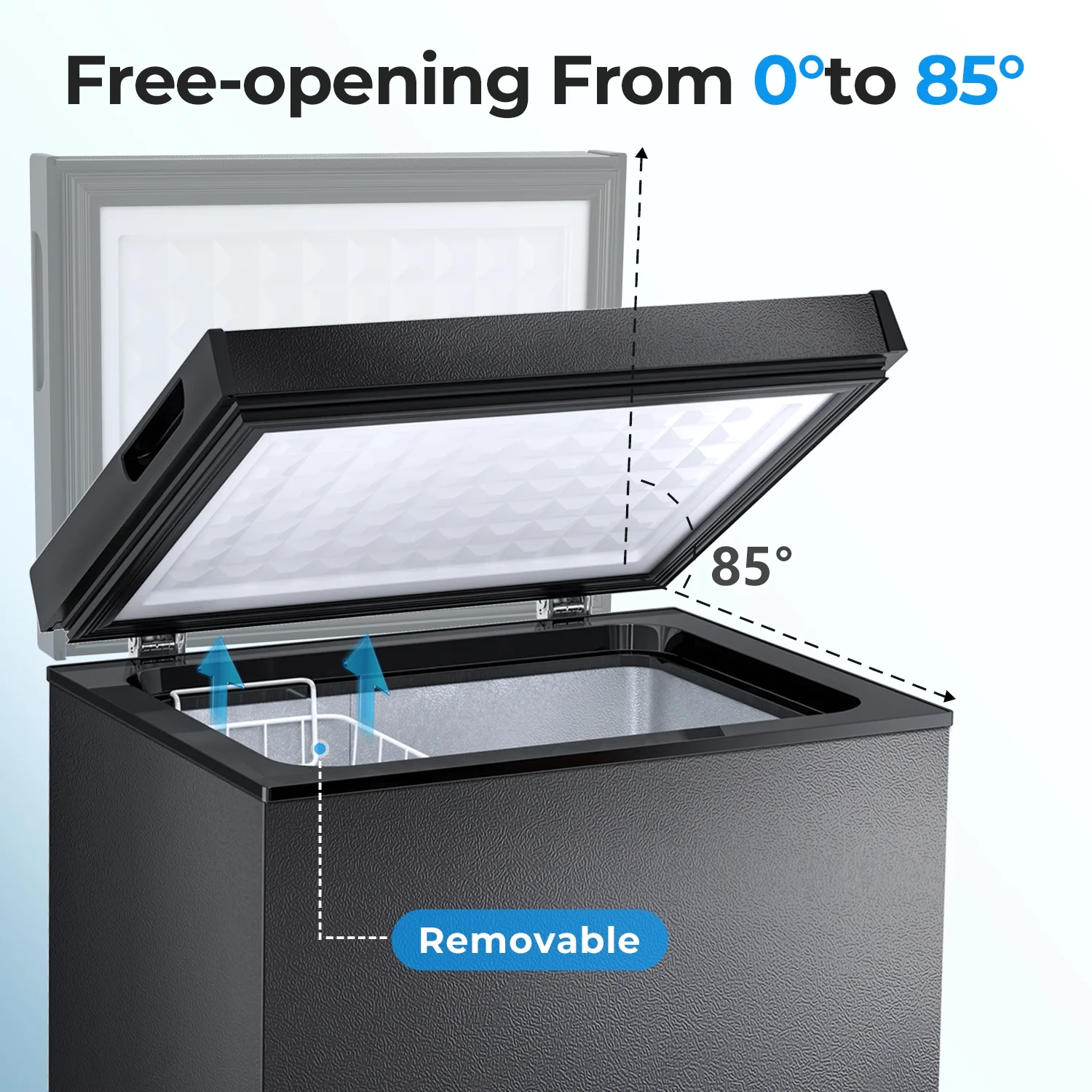 1 8 Cubic Feet Chest Freezer, Top Open Door, Free Standing Image 6