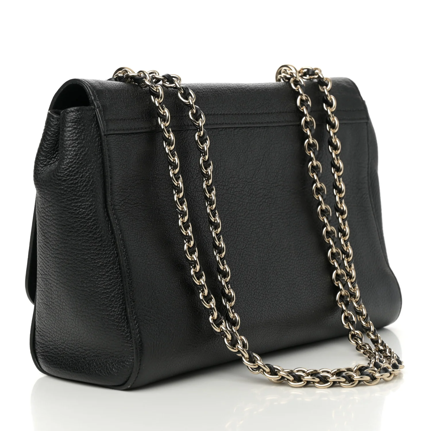 Glossy Goatskin Medium Lily Black