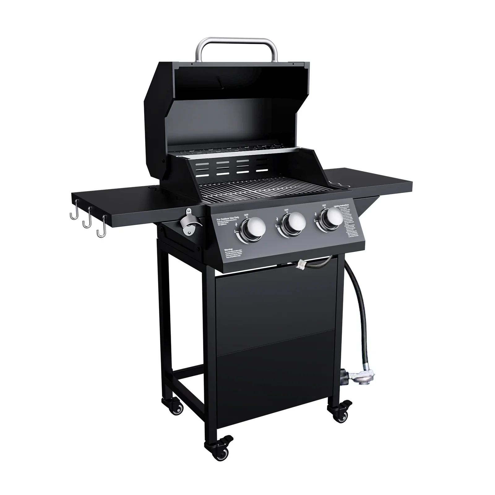 Byacgrill gas grills propane 3-Burner Propane Grill, Gas Grill with 4 wheels, 30000 BTU barbecue grill, Grills outdoor cooking. Suitable for Backyard, Outdoor, Patio, Garden