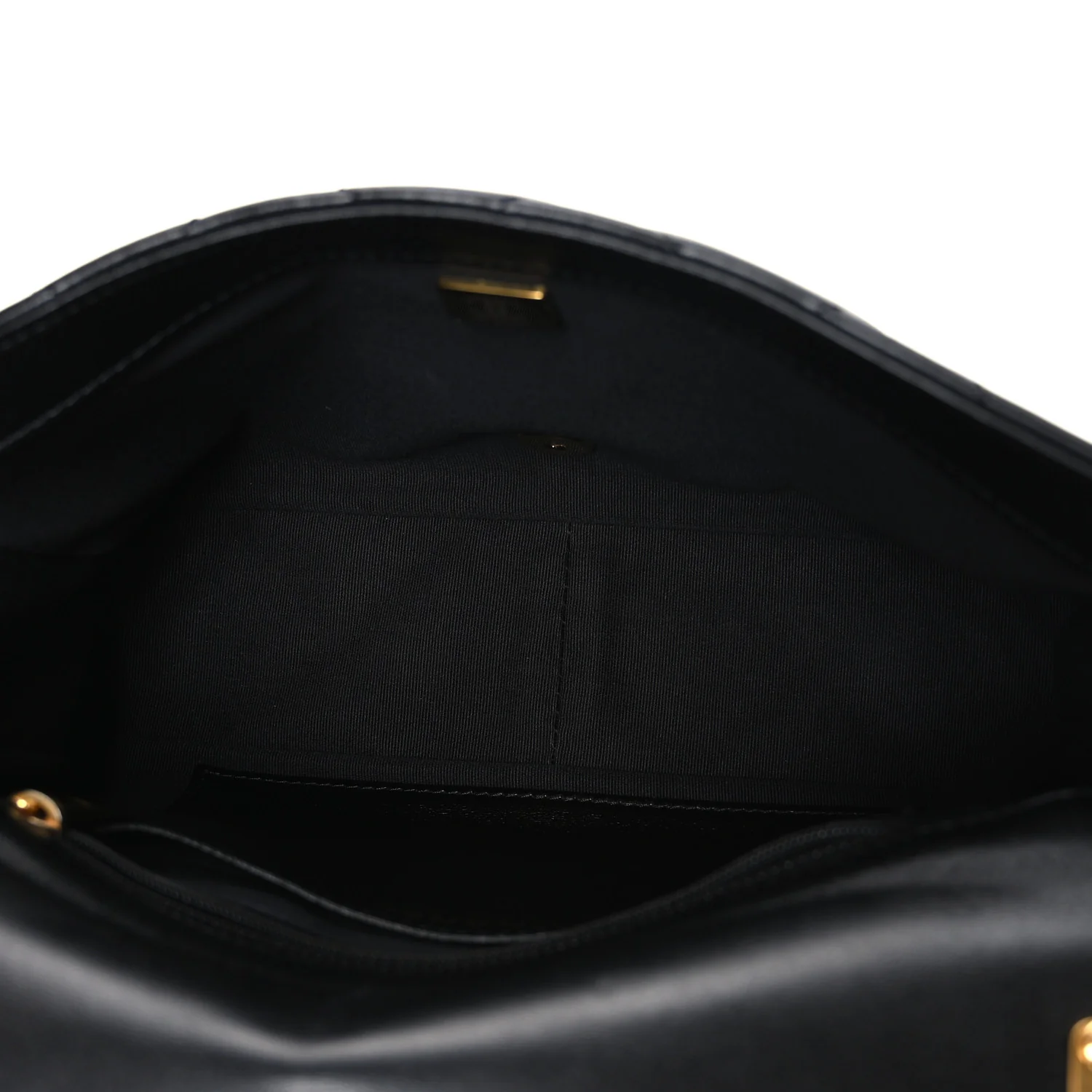 Lambskin Quilted Large CC Funky Town Flap Black