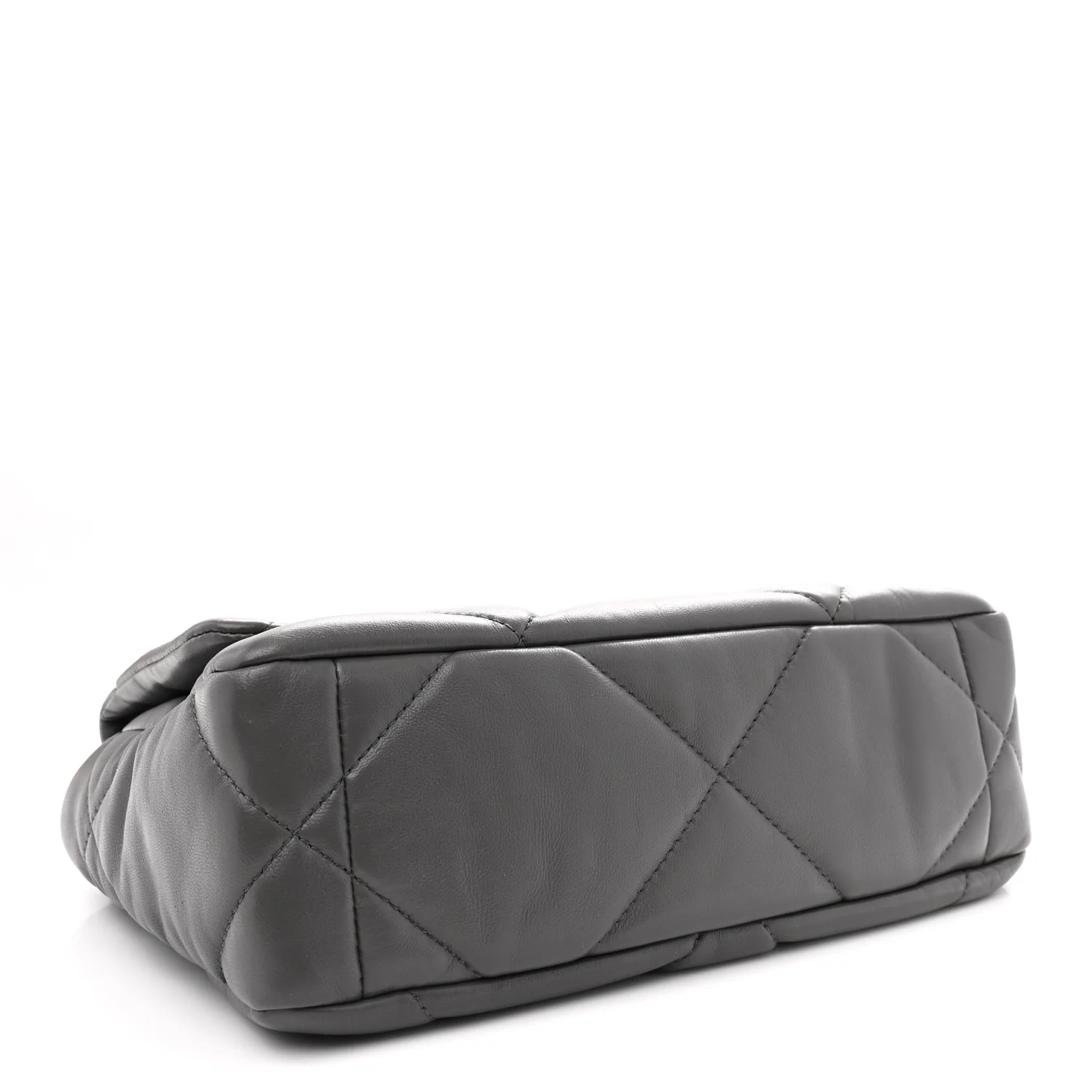 Lambskin Quilted Medium Chanel 19 Flap Dark Grey