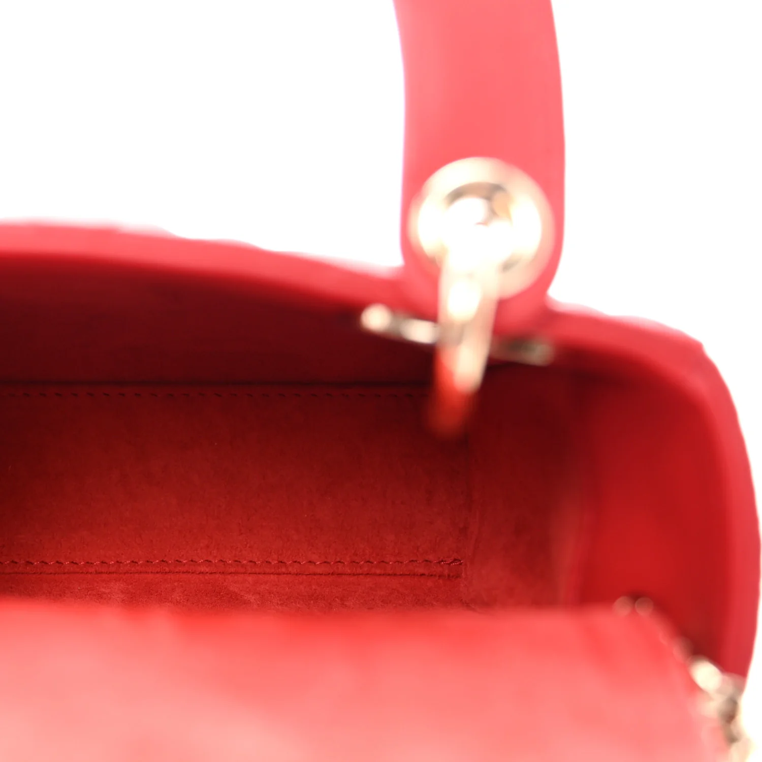 Calfskin Cannage Dioramour Mini Lady Dior Bag Bright Red