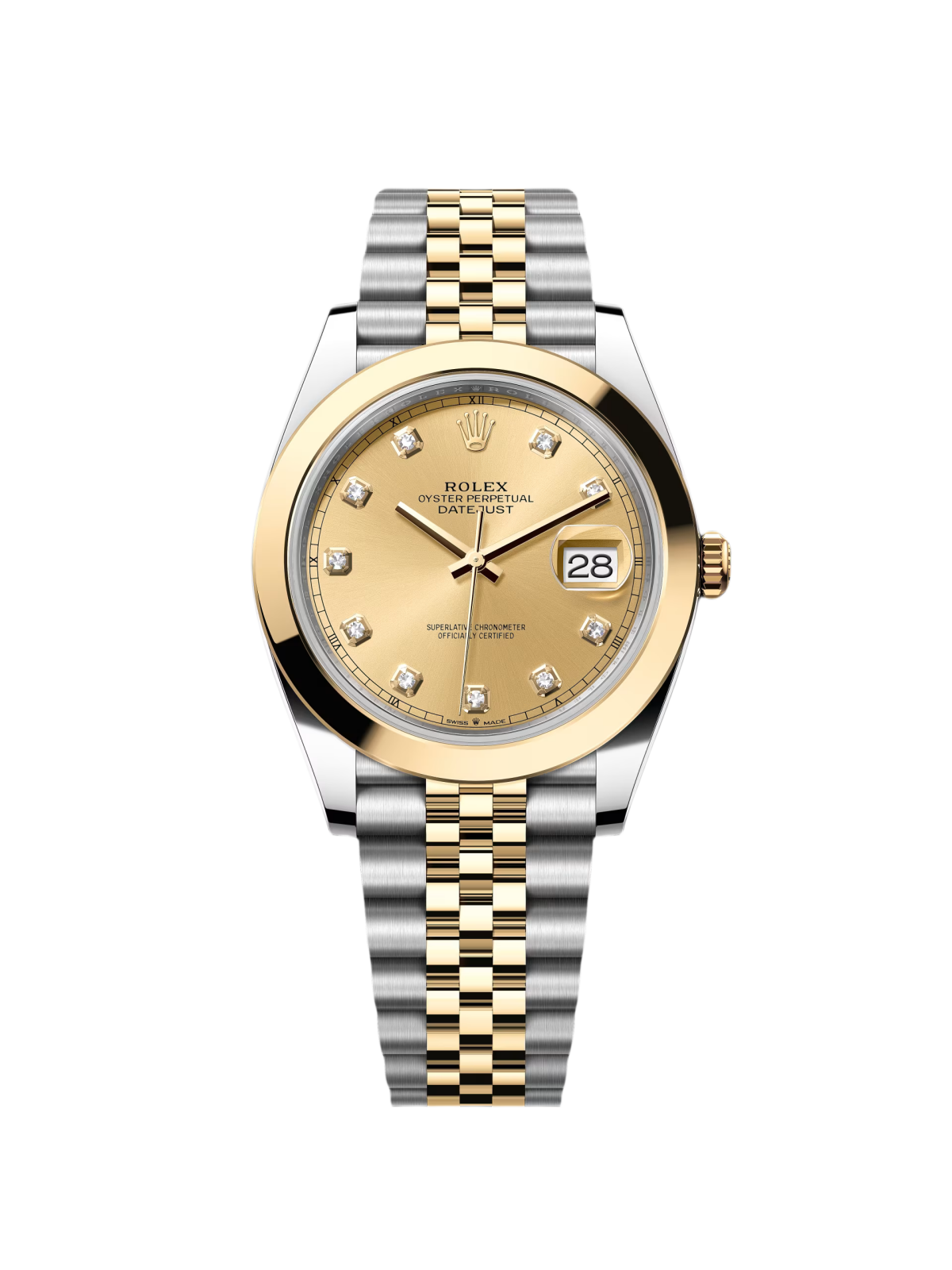 【Super Clone】RLX Datejust 41mm 126303 Champagne Diamond Jubilee Steel and Yellow Gold Mens Watch