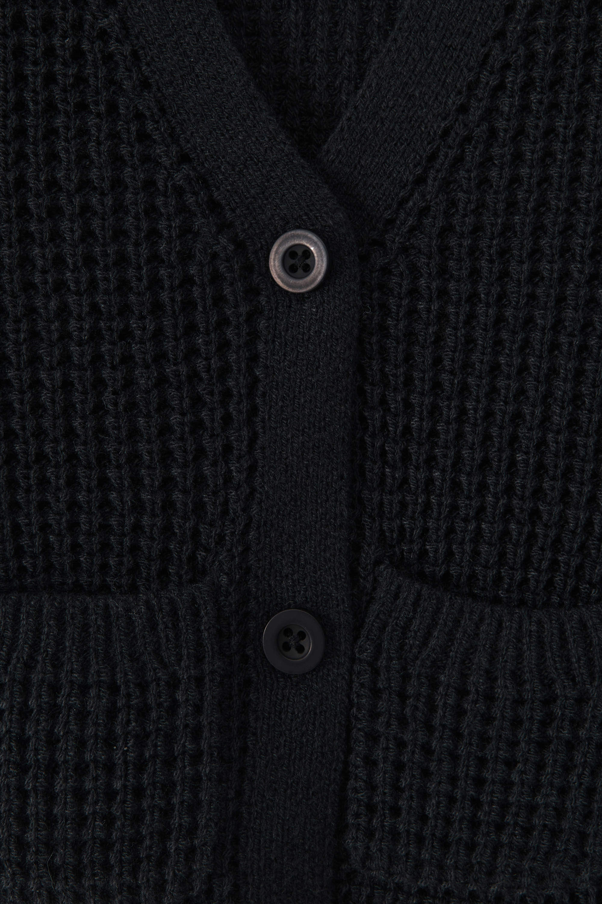 Chunky Knit Waffle Cardigan in Midnight