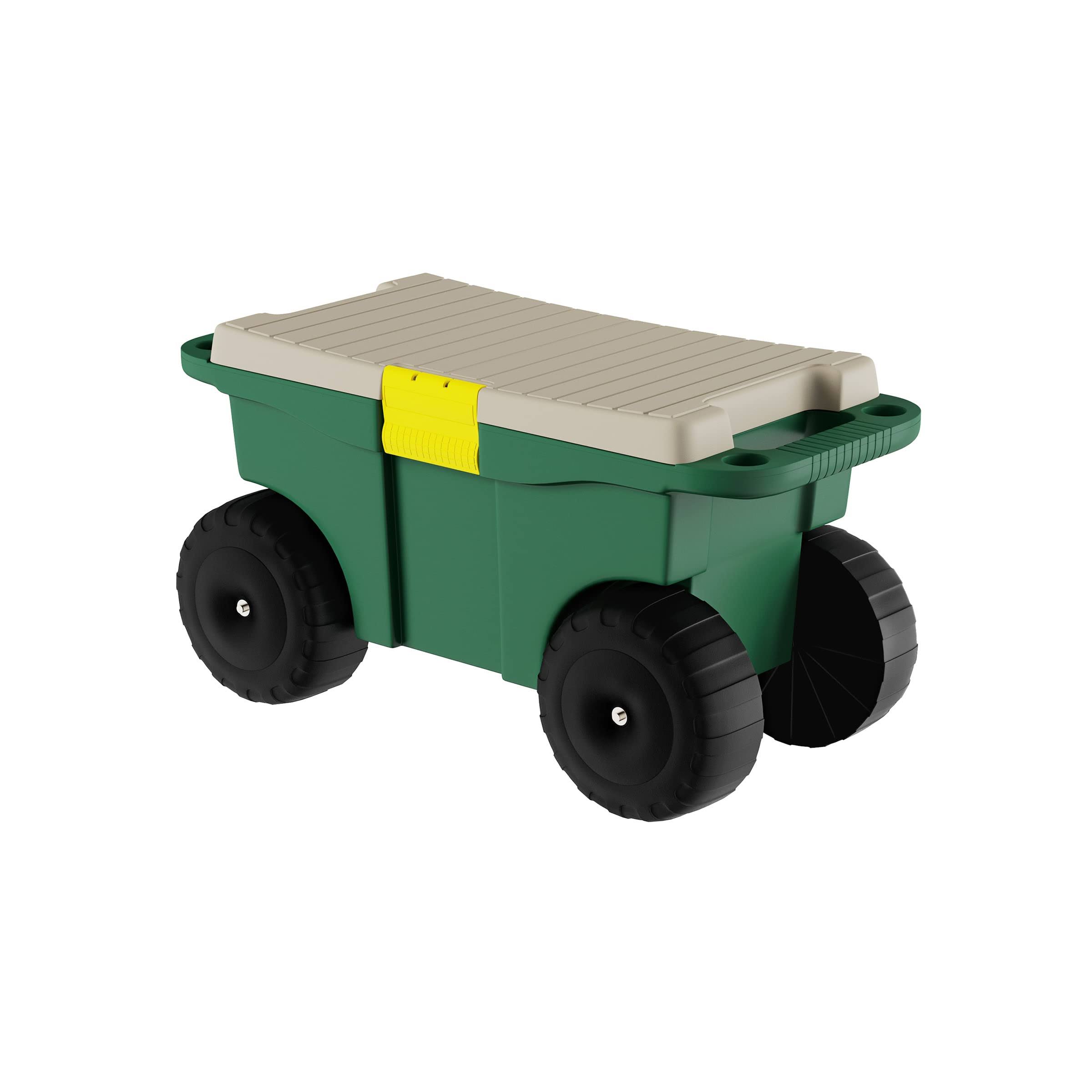 Pure Garden 20 in Plastic Garden Storage Cart & Scooter
