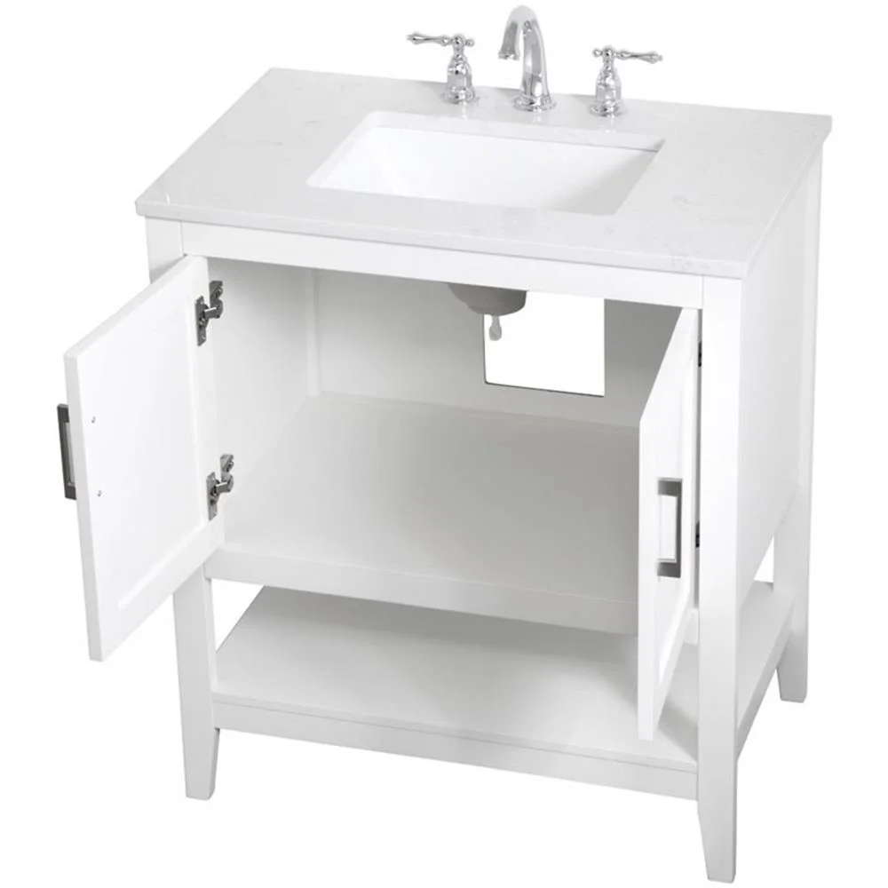 30 inch Single Bathroom Vanity in White(White) - Image 8
