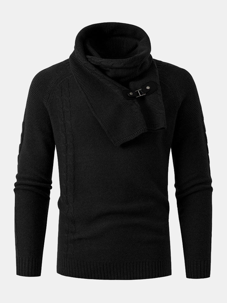 Pull à col écharpe amovible