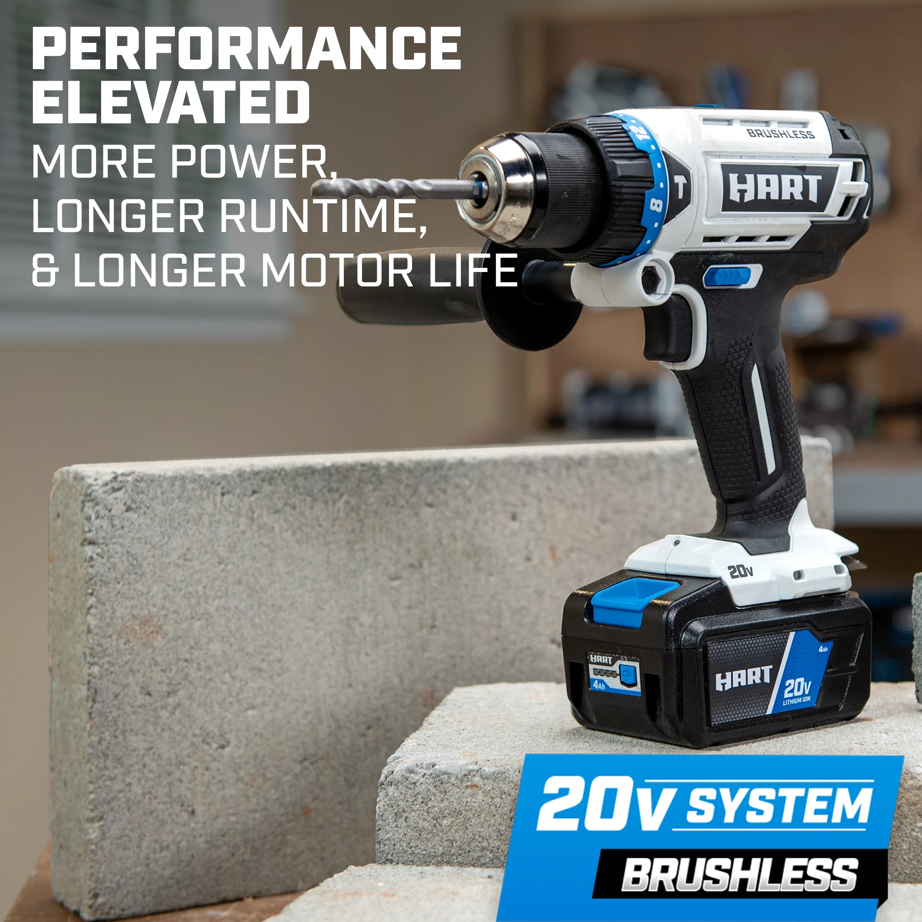 HART 20-Volt Brushless 1/2 Hammer Drill Kit
