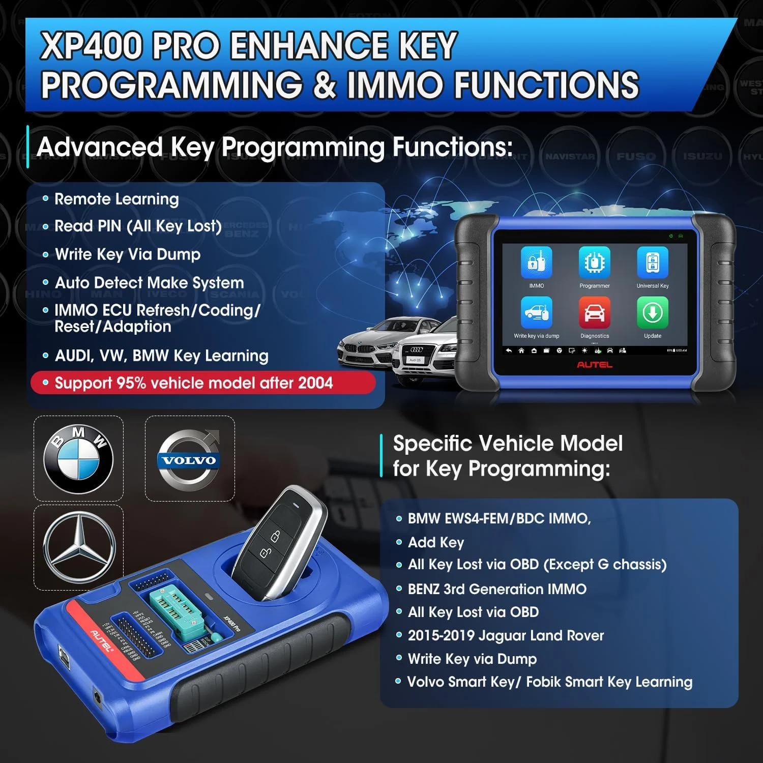 Autel Maxiim IM508S PRO W/ XP400 PRO As IM608 PRO II, Gift Smartwacth, 2025 Advanced IMMO Key Fob Programming Tool OE - Level Bi - Directional Control, All System Diagnostics