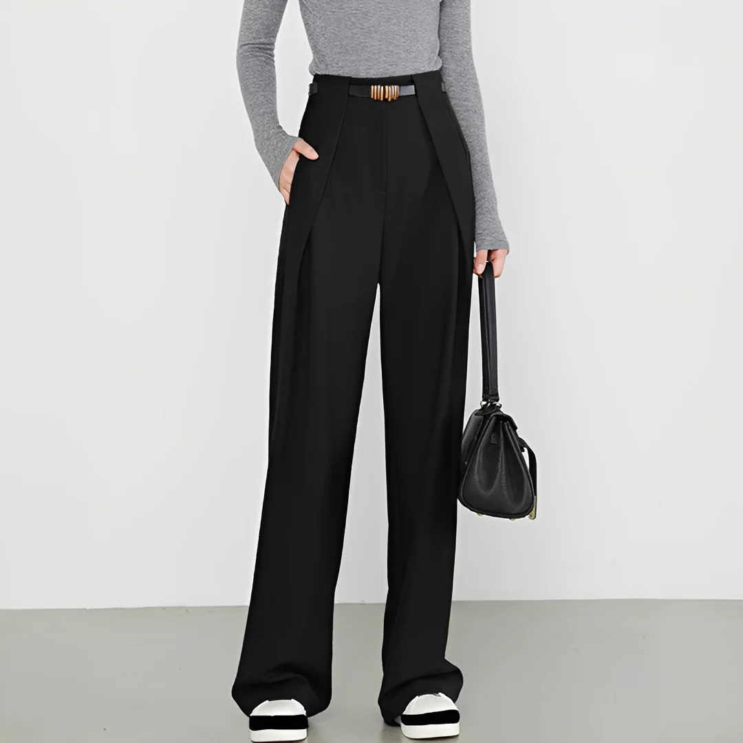 Hasmin - Pantalons droits avec poches simples