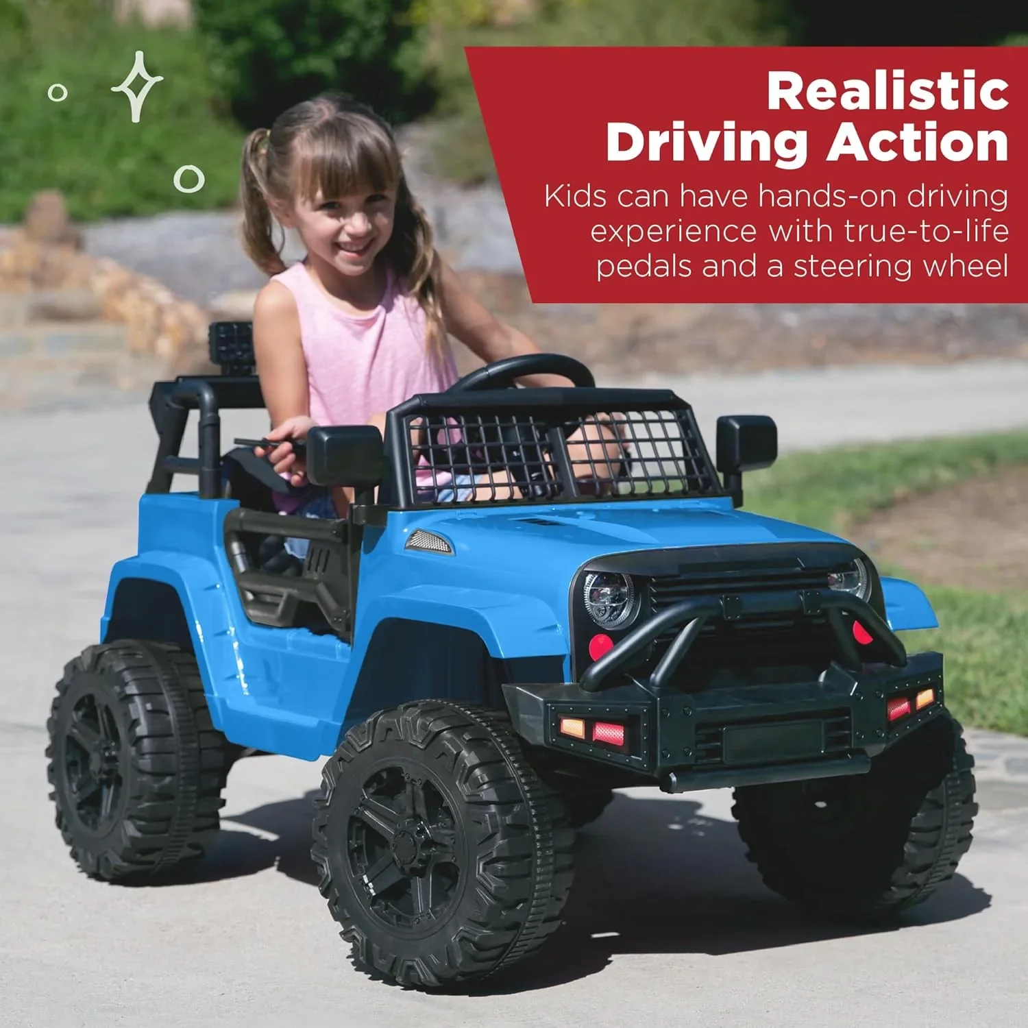 Camion électrique pour enfants Best Choice Products 12V avec suspension à ressorts et lumières LED