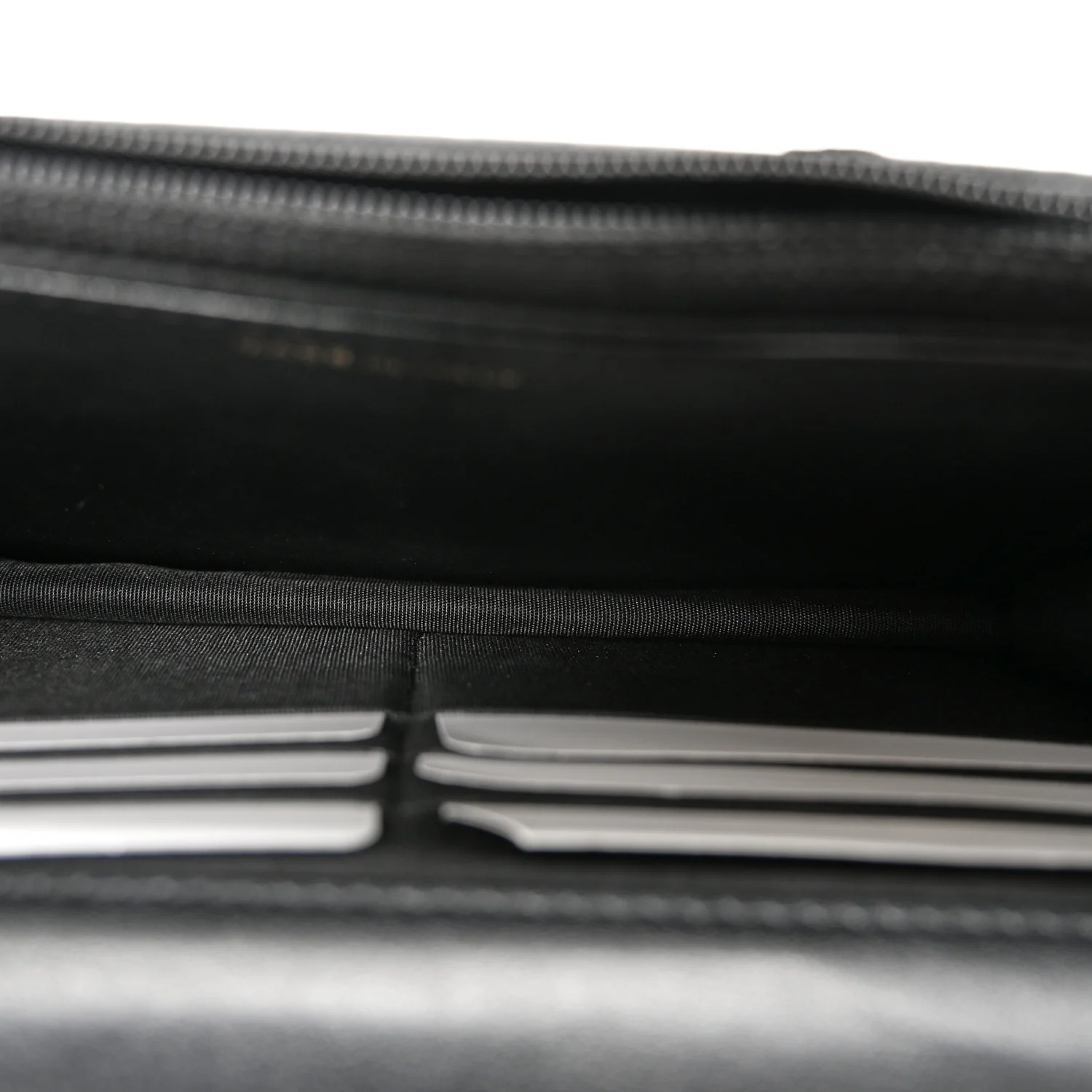 Calfskin Elaphe Double Chevron Mini Wallet On Chain WOC Black