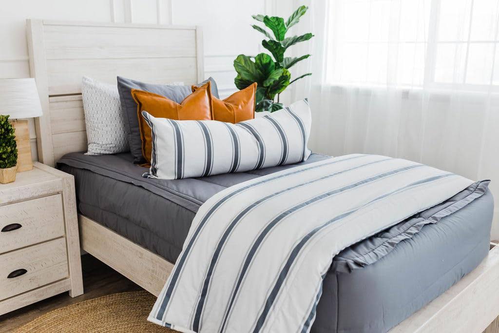 Zipper Reese Beddy's Bedding Gray Set, Minky/Cotton, All Sizes, Size: Twin-XL