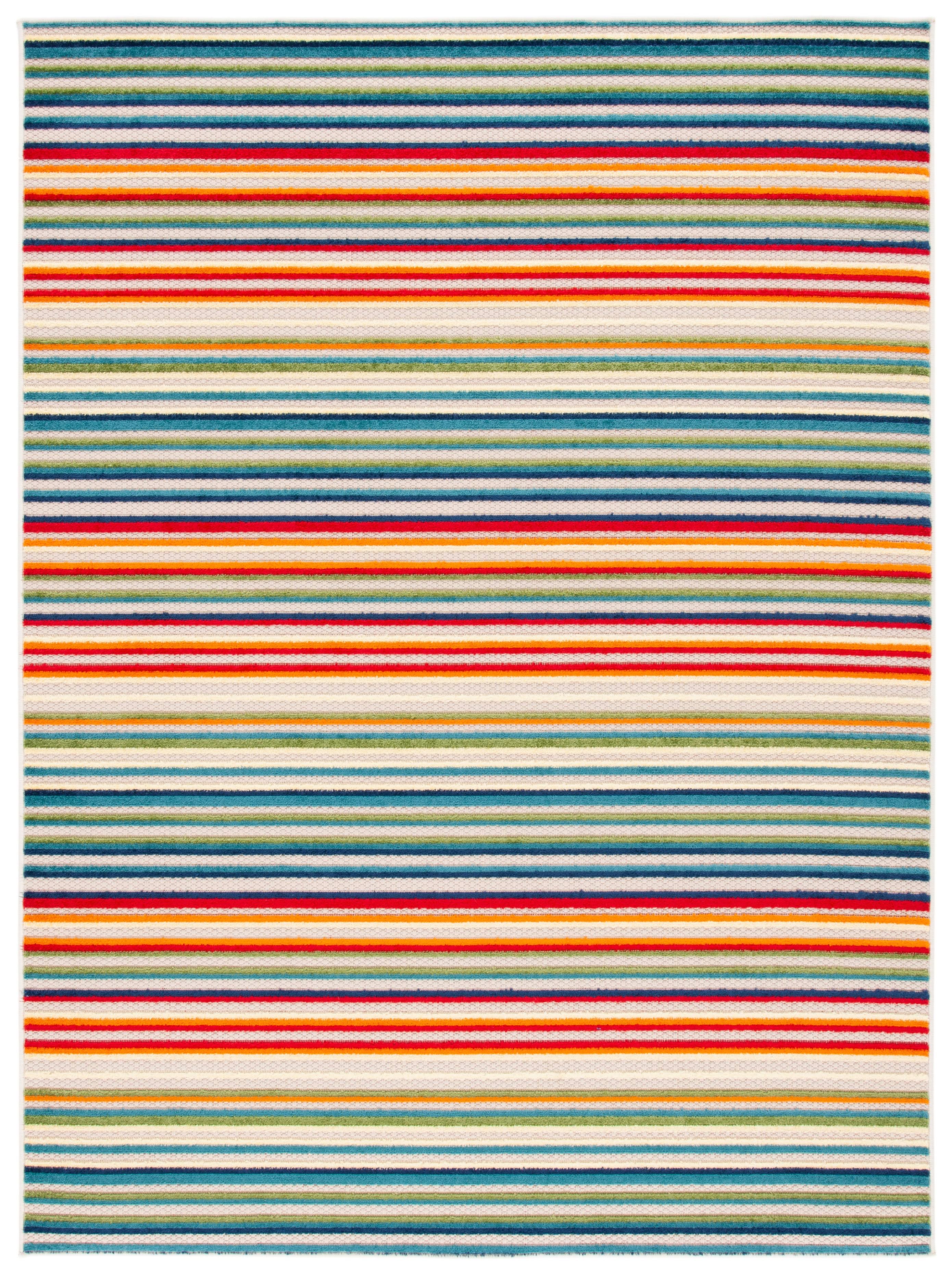 Safavieh Outdoor CBN323A Cabana Collection Ivory / Green Rug - 6' 7