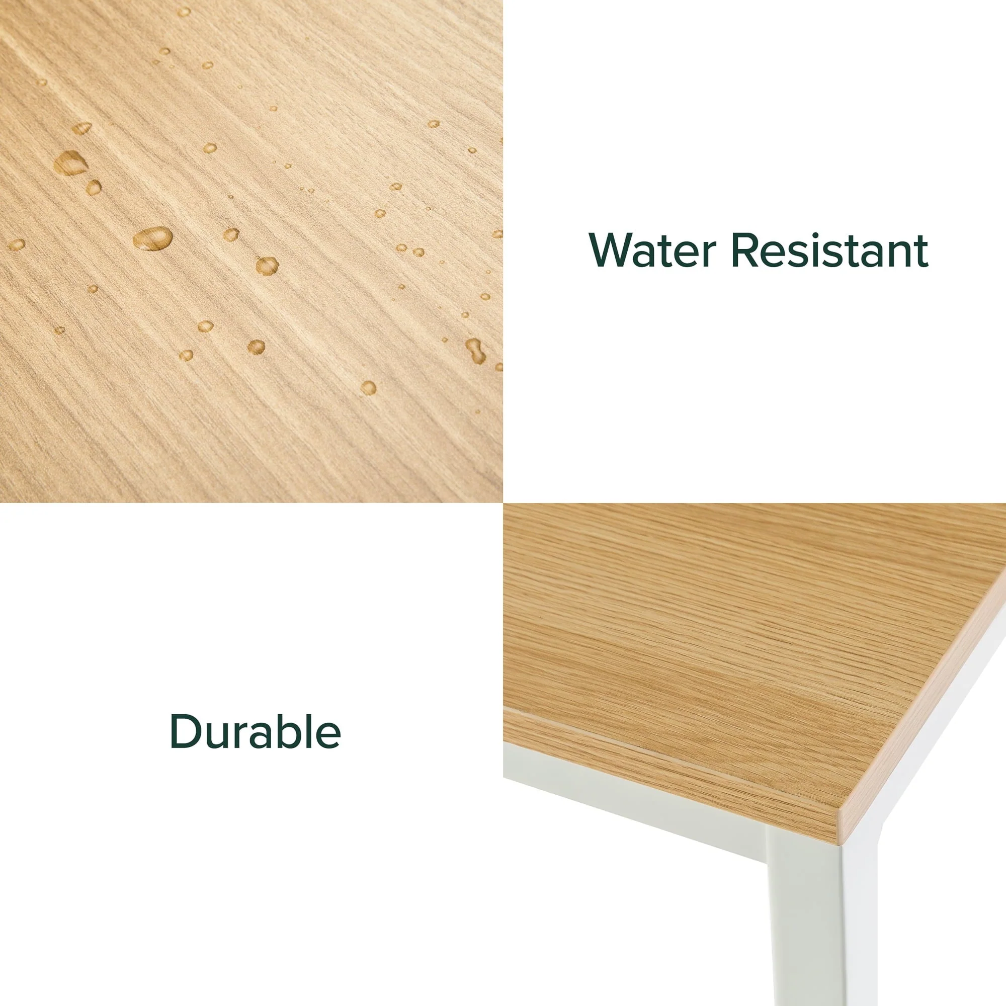 Jennifer 55" White Frame Desk, Natural(White 47) - Image 3