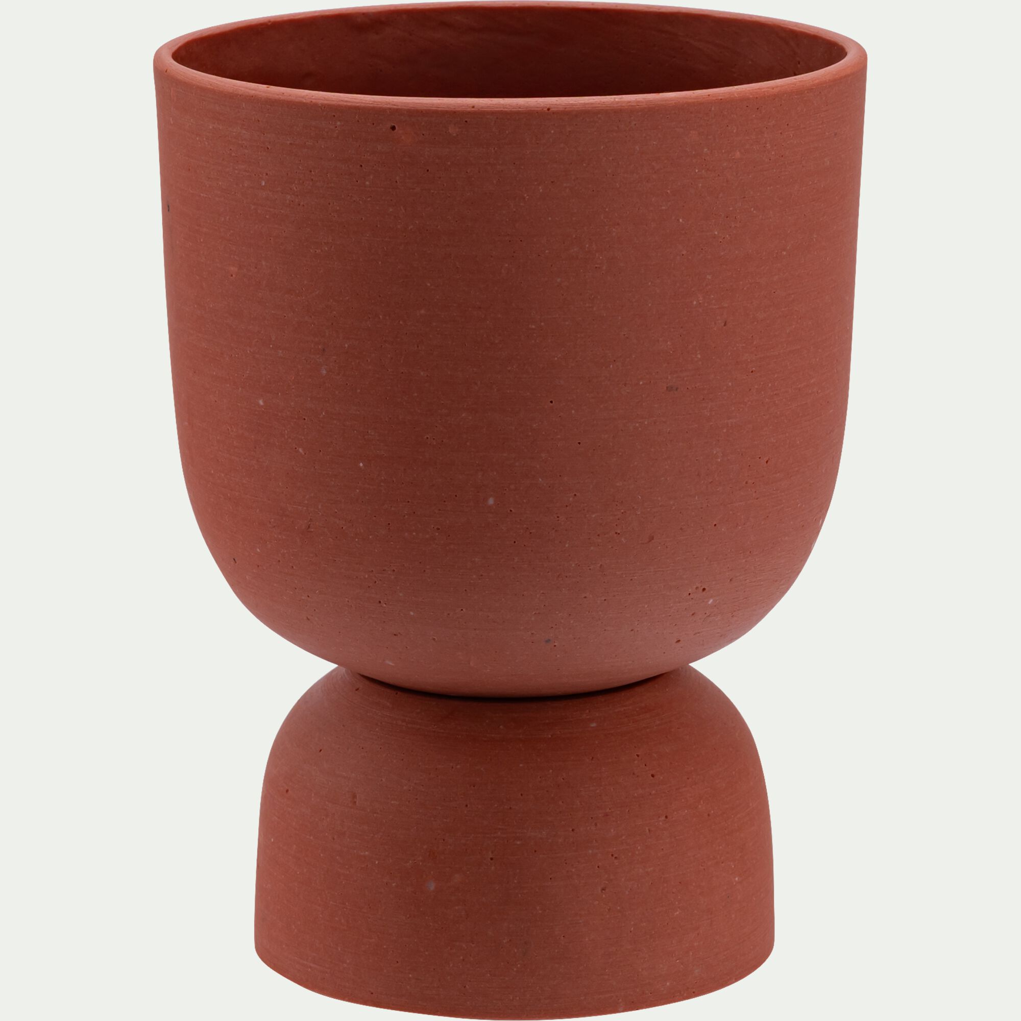 YULI - Cache-pot en poudre de calcaire D16cm - marron
