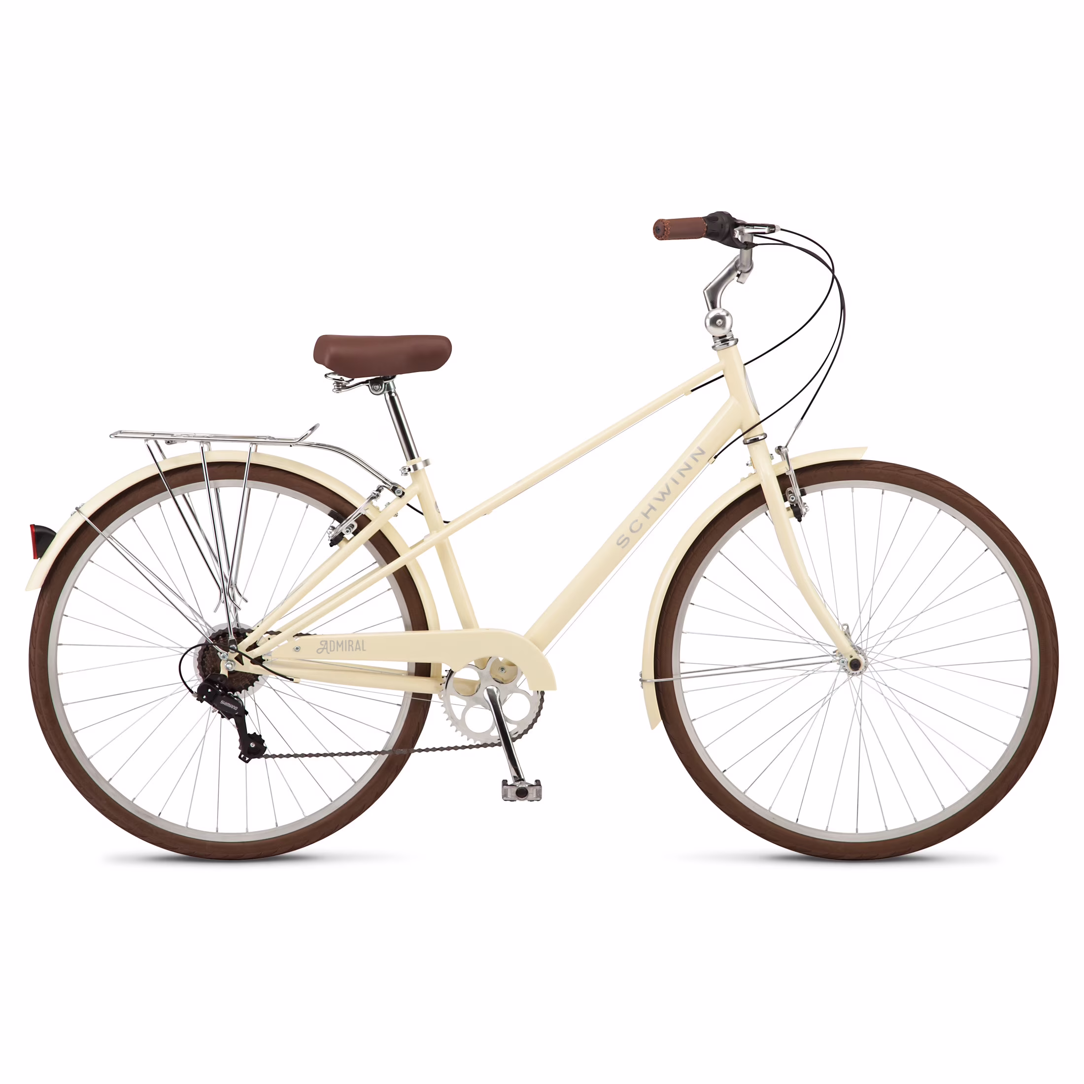 Admiral 700c Adult Hybrid Bike, 7 Speed, Unisex Bike, Cream